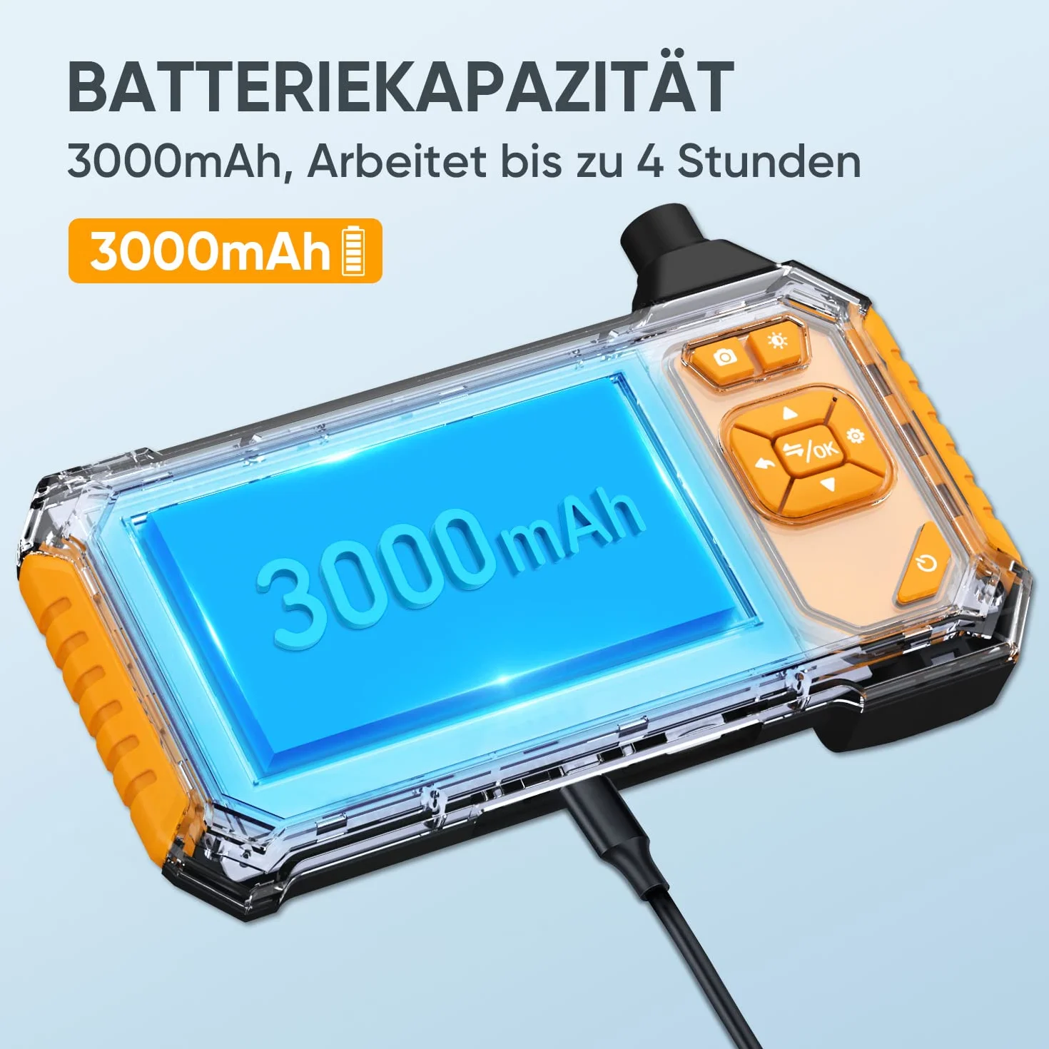 GLOSOLE podwójna kamera endoskopowa ze światłem, ekran IPS 1080p HD, kamera inspekcyjna przemysłowa, kamera endoskopowa, klasa wodoszczelności IP67, z kartą TF 32 G i torbą do przenoszenia