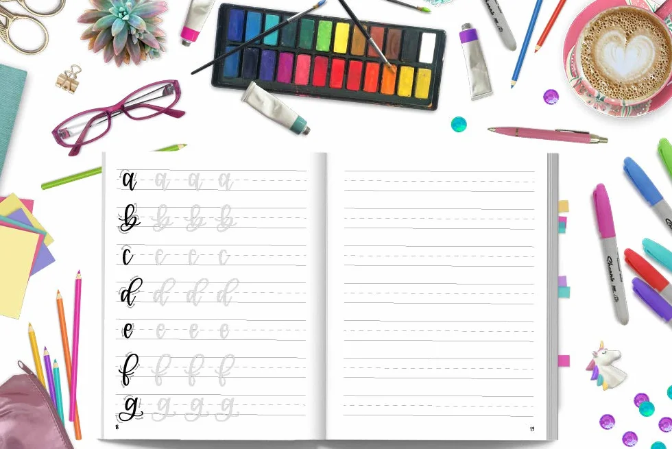 Anfängerhandbuch für moderne Kalligrafie und Hand Lettering für Kinder
