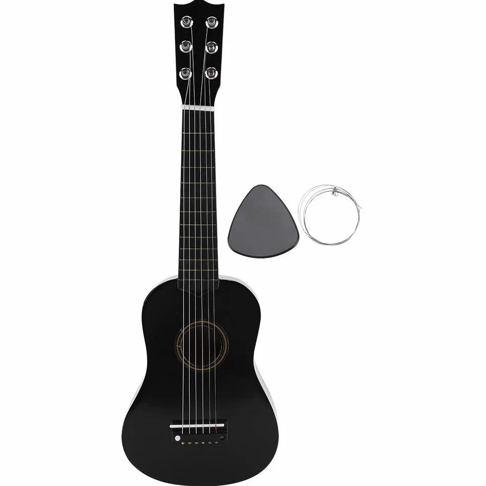 Akustyczna gitara koncertowa 4/4 dla początkujących, 54 cm, struny nylonowe, czarna