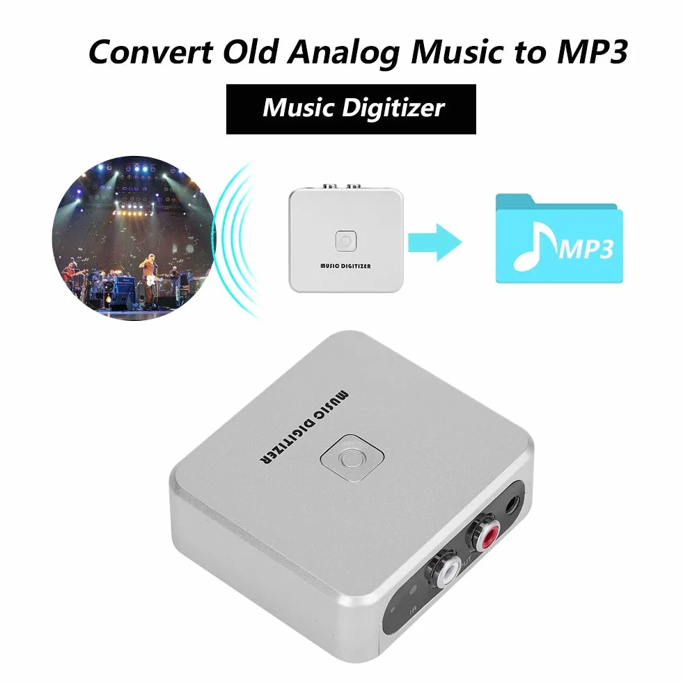Tangxi Digitizer muzyki MP3, nagrywarka CD, 3,5 mm konwerter audio i cinch L R MP3, 128 Kb/s, urządzenie do nagrywania muzyki i audio z pilotem zdalnego sterowania (obsługuje U-Disk/kartę SD)