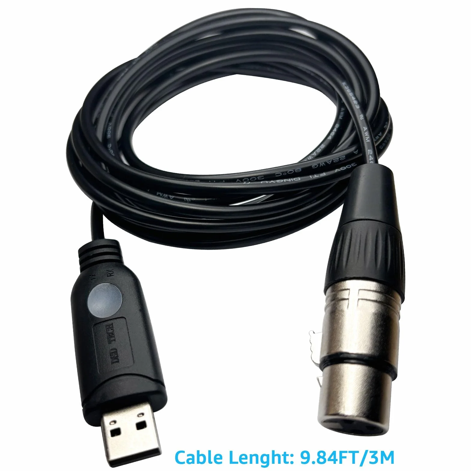DSD TECH SH-RS09B Kabel USB do DMX obsługuje Freestyler QLC i Pi Open Lighting (3 m)