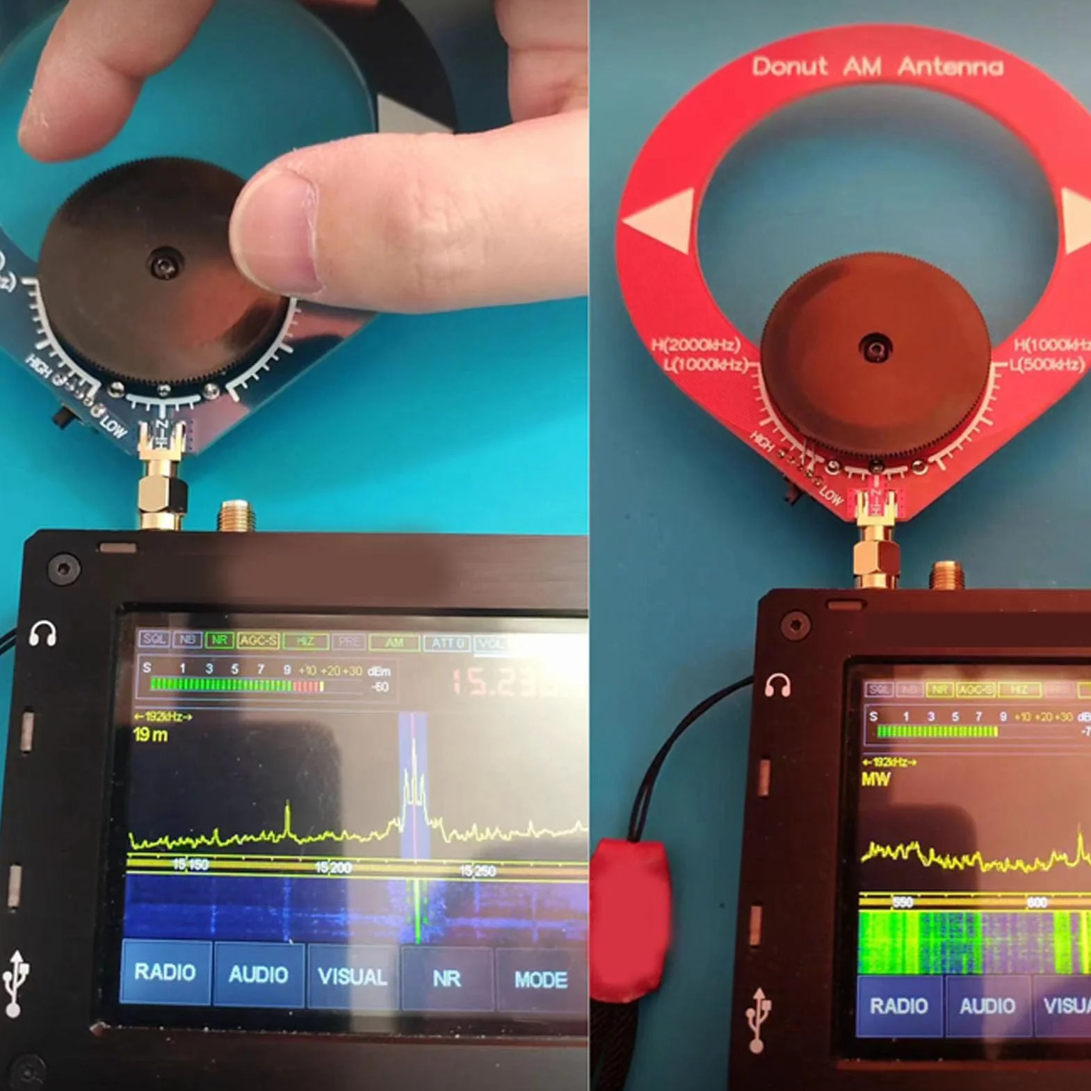 Donut AM MW SW antena PCB pętla radiowa antena lekka przenośna antena do krótkofalowego radia