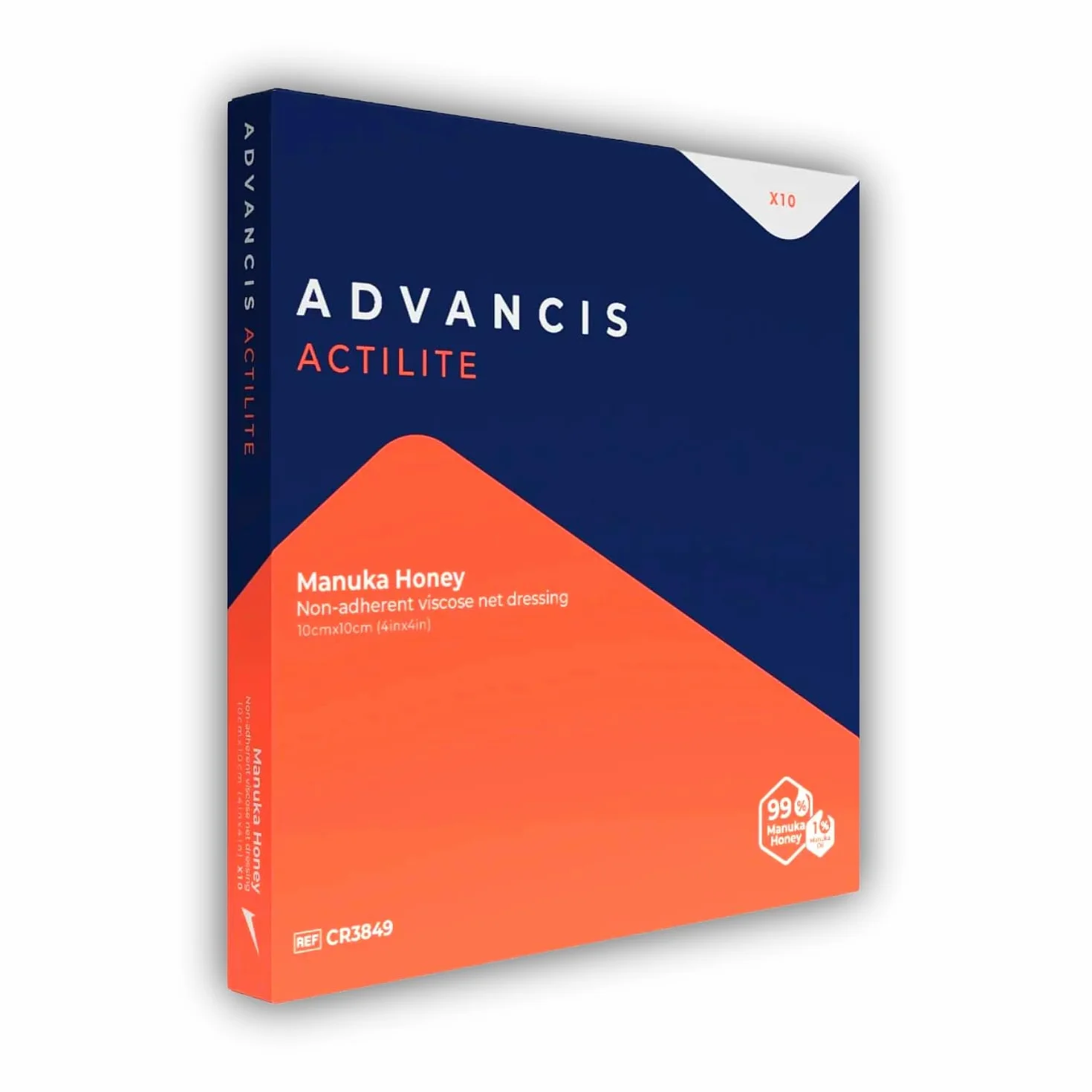 Actilite 10 x 10 cm Non-Adherent Viscose Net Dressing powlekany 99% miód manuka 10 sztuk