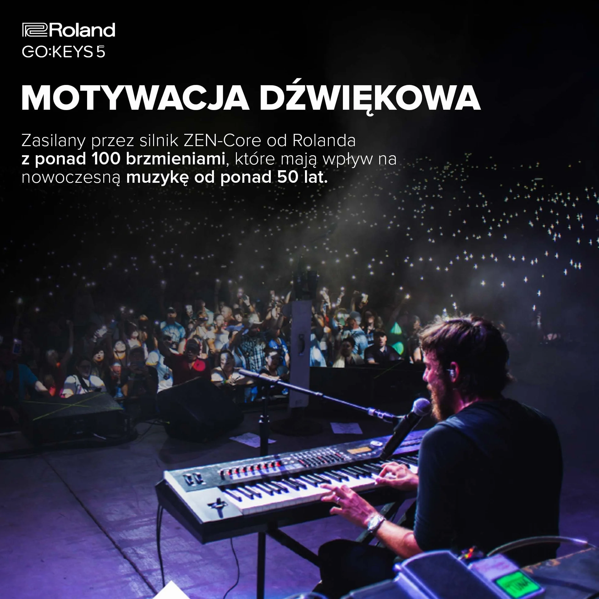 Roland GO:KEYS 5 Keyboard do Tworzenia Muzyki | 61-Klawiszowa Klawiatura | Silnik ZEN-Core z ponad 1000 Wbudowanymi Dźwiękami | Wbudowane Głośniki Stereo | Wejście Mikrofonowe – Biały