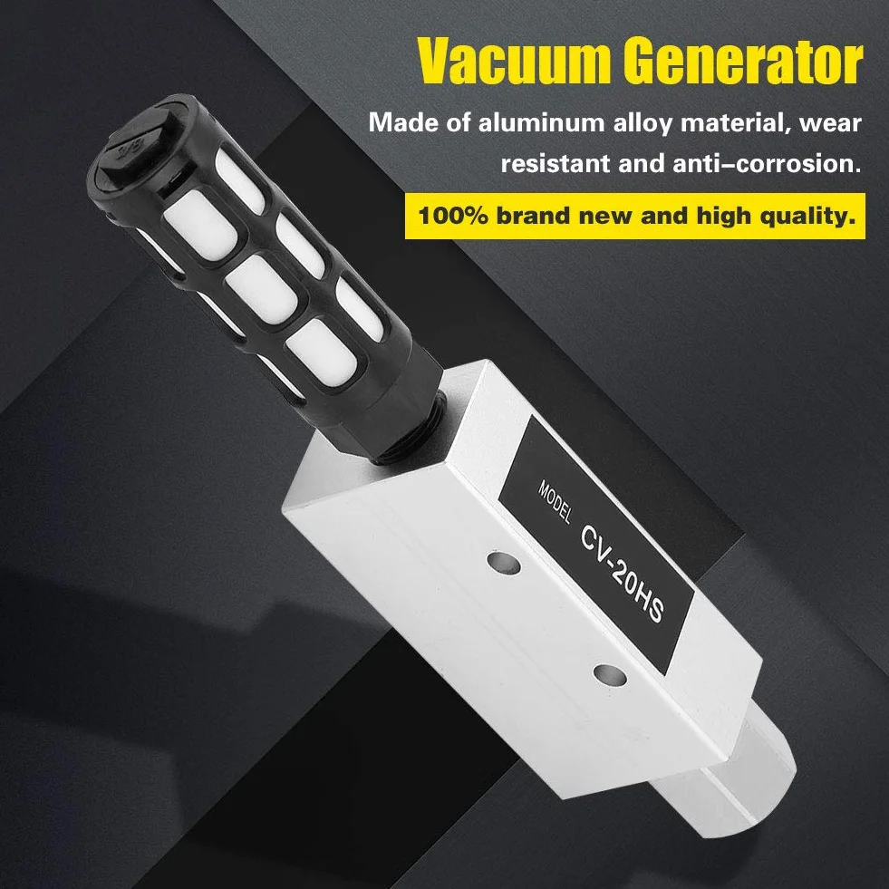 CV-20HS Rp1/4 Wysoko Wydajny Generator Pr¨®?niowy z T?umikiem, Zaw¨®r ze Stopu Aluminium, Wyrzut 2,0 mm, Odporny na Zu?ycie