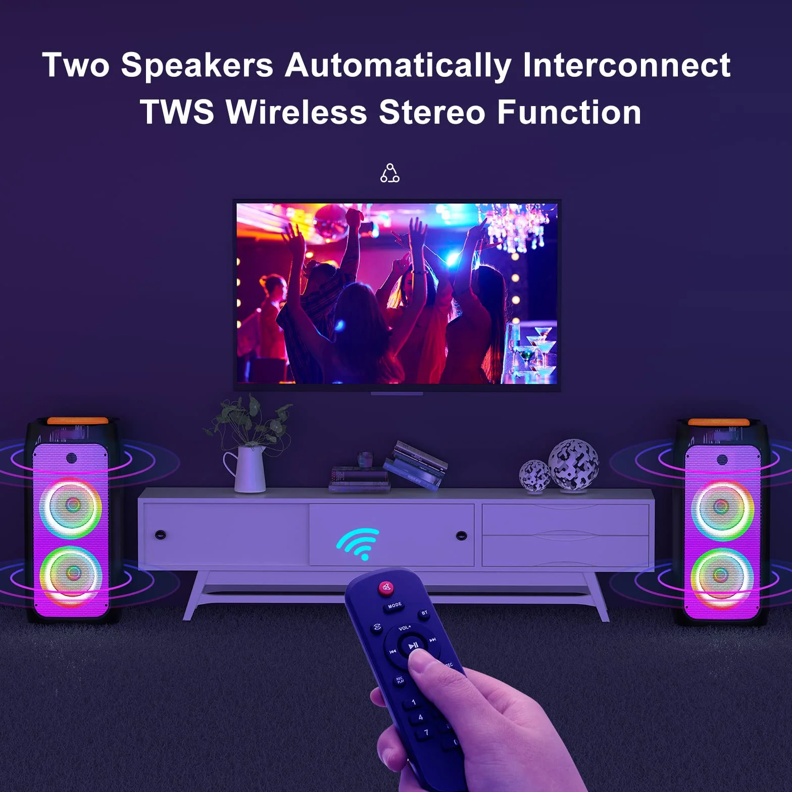 JYX Profesjonalne Karaoke Pełna z 2 bezprzewodowymi mikrofonami, Głośnik Bluetooth Karaoke Przenośny system Pa,TWS, Radio MP3 USB/TF/FM/Rec na imprezę