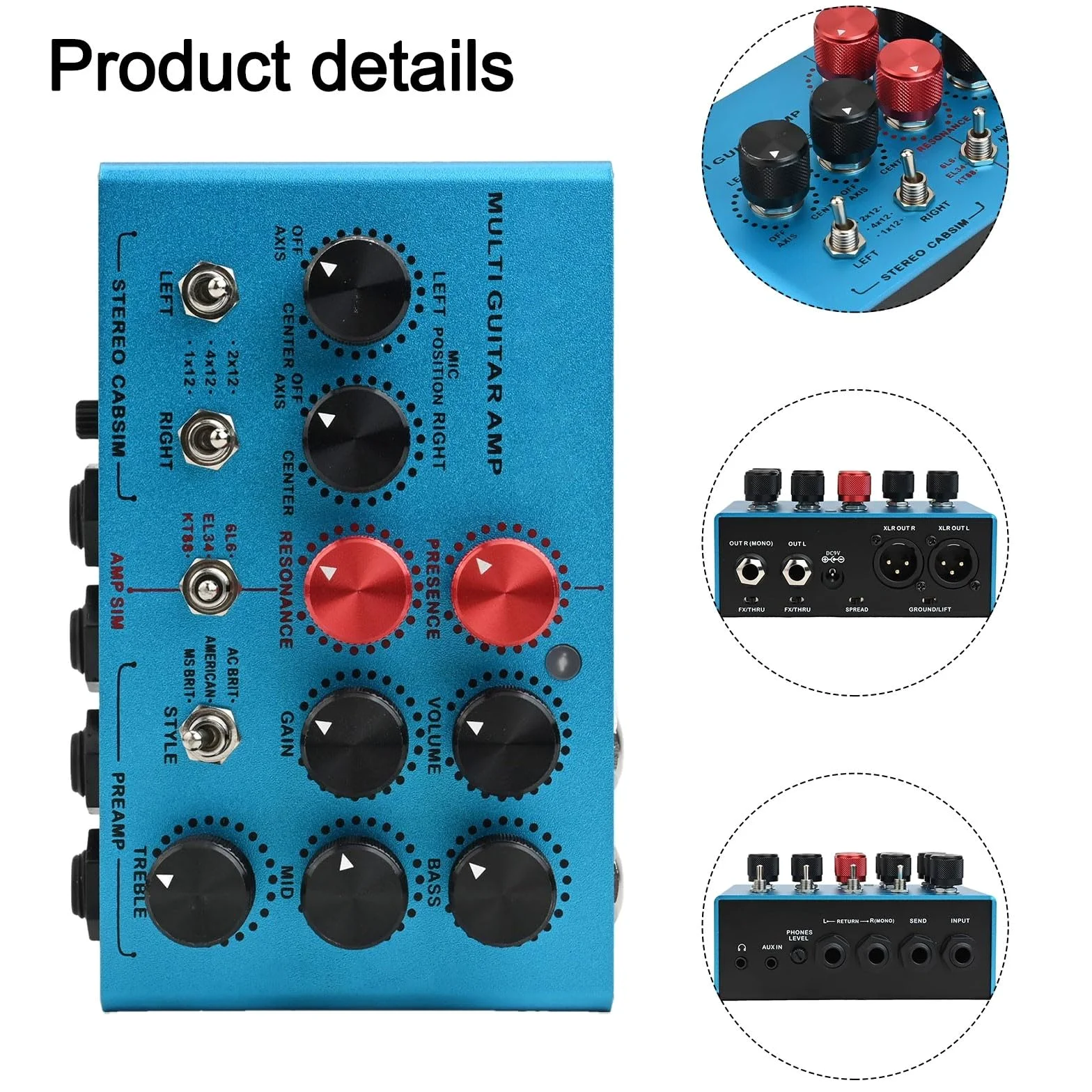 do mosky Audio wielofunkcyjny gitarowy z modelowaniem wzmacniacza i 3 pętlami - True Bypass Stompbox czarny