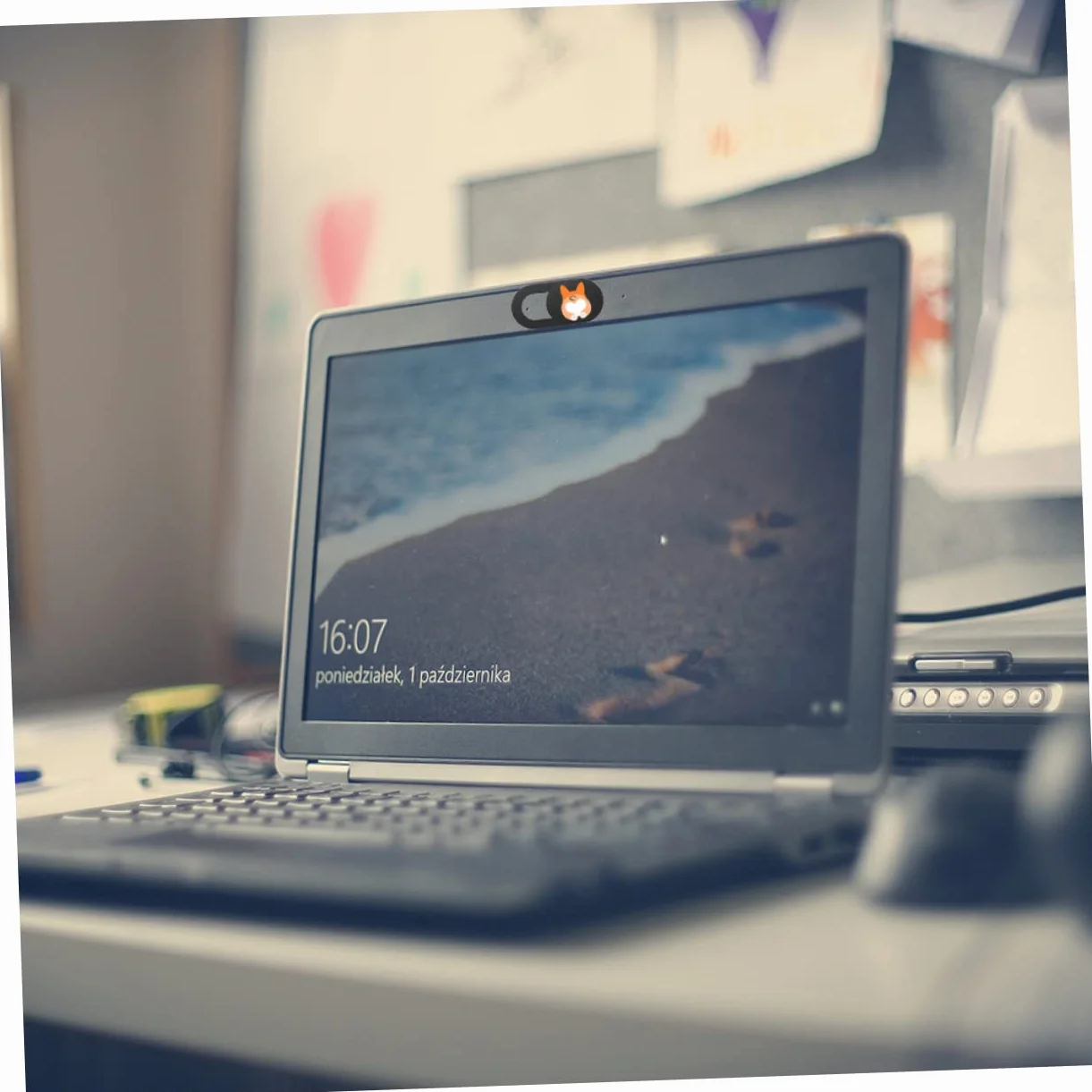 3kawałki Osłona Kamery Internetowej Szt z Unikalnym Wzorem Psa Przesuwna Pokrywa Do Laptopa i Tabletu Uniwersalna Osłona Prywatności Materiał Dekoracyjny Design Cienka i