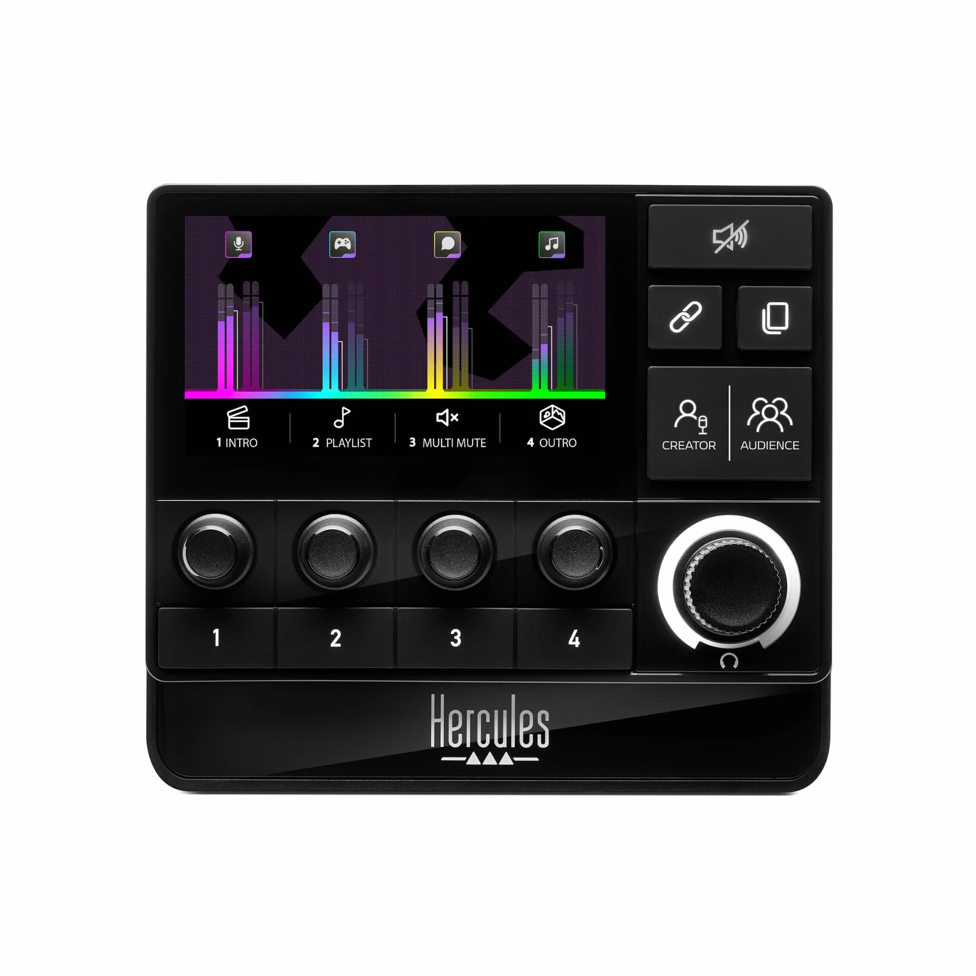 Hercules Stream 200 XLR Profesjonalny Kontroler Audio do Sterowania Miksami dla Widzów i Twórcy na Żywo na Ekranie