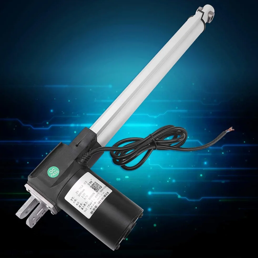 Siłownik Liniowy DC 12V, 300mm, 4000N, Elektryczny Mechanizm Otwierania Drzwi z Uchwytem Montażowym do Samochodów, RV, Statków, TV, Stołów Podnośnych