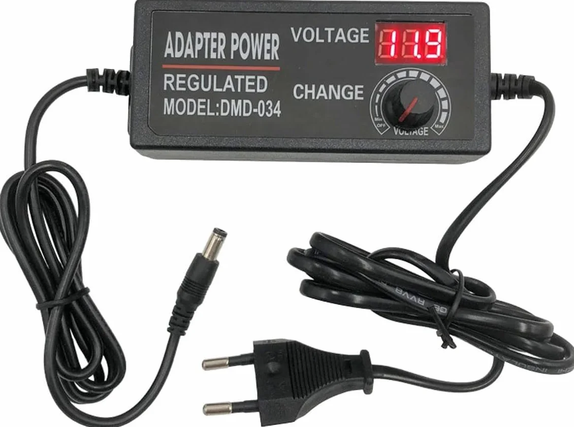 JZK Regulowany zasilacz USB napięcie DC 3-12V 5A z cyfrowym wyświetlaczem, 60W Max 100-240V AC do DC 3V 4V 4.5V 5V 6V 7V 8V 9V 10V 12V Uniwersalny zasilacz transformator konwerter