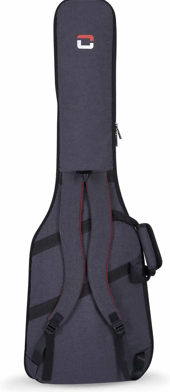 Crossrock CRSG107B Torba na gitarę basową, wyściółka 10 mm, dostępny plecak, ciemnoszary (CRSG107BGR)