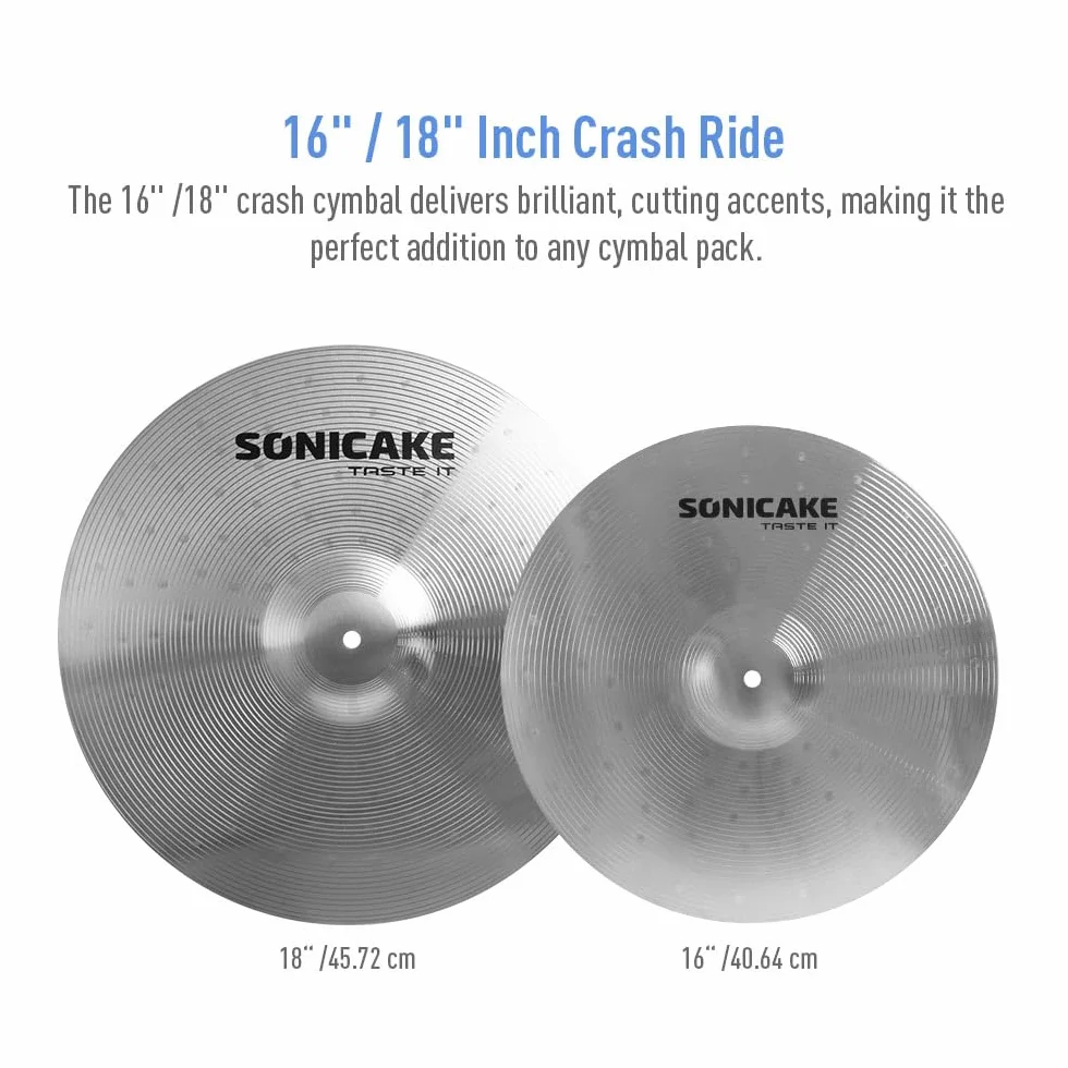 SONICAKE Zestaw talerzy wykwintny zestaw talerzy ze stopu 35 cm / 40 cm / 45 cm / 50 cm talerz perkusyjny 5 szt. do ćwiczeń i występów