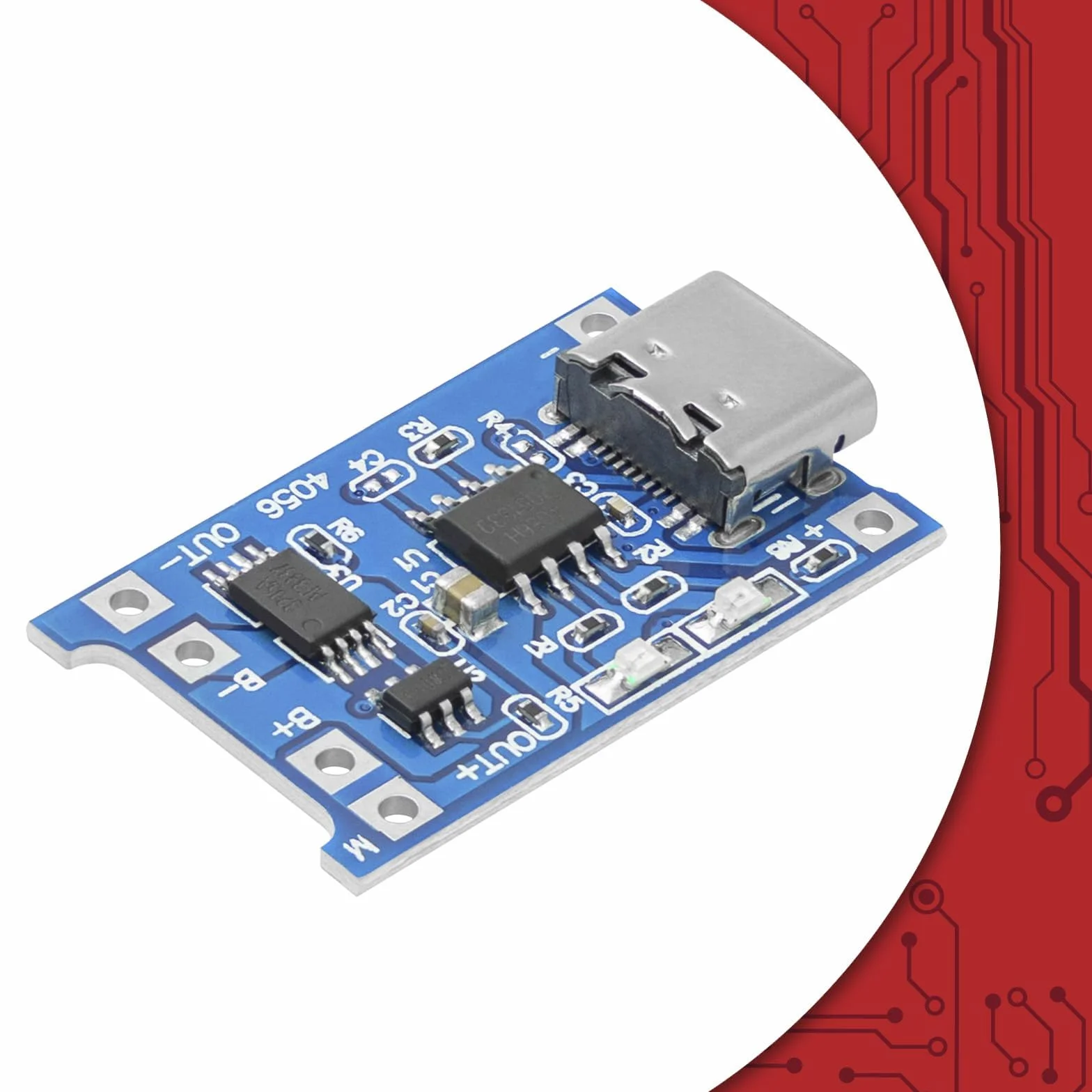 AZDelivery 5X TP4056 moduł ładowania akumulatora – USB typ C, obwód ochronny, wskaźniki LED – niezbędny do baterii litowo-jonowych lub LiPo