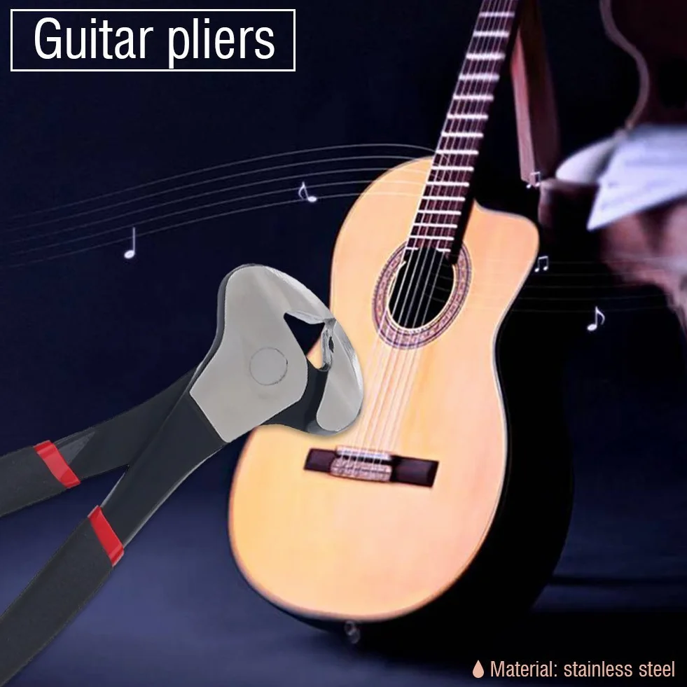 Dilwe Szczypce do drutu progowego do gitary, szczypce do progu ze stali nierdzewnej, narzędzie do cięcia strun gitarowych do gitary basowej
