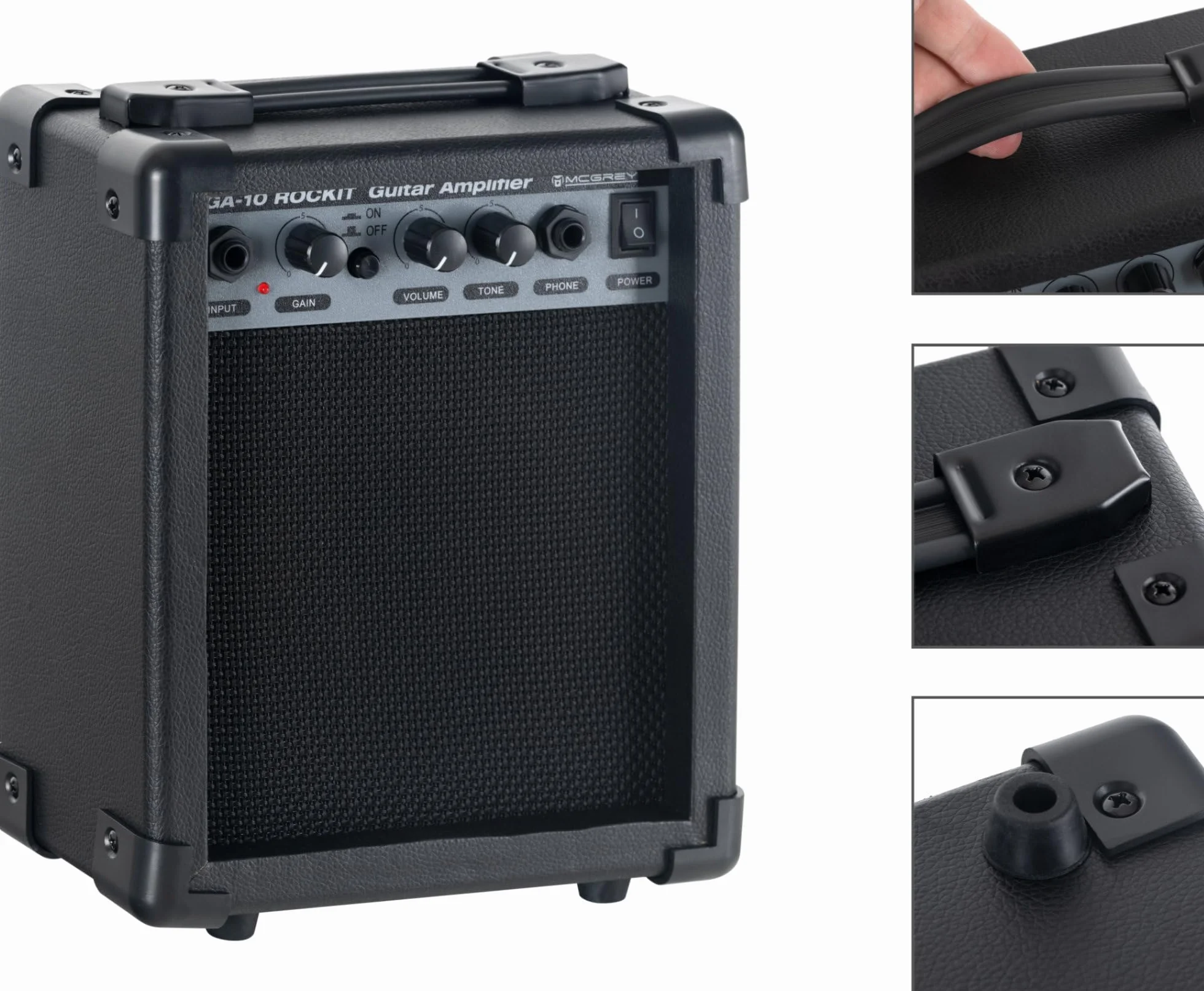 McGrey Rockit Double Cut kompletny zestaw gitary elektrycznej (8-częściowy zestaw dla początkujących z gitarą, wzmacniaczem, strunami zapasowymi, torbą na gitarę, stroikiem, piórkami, paskiem i kablem