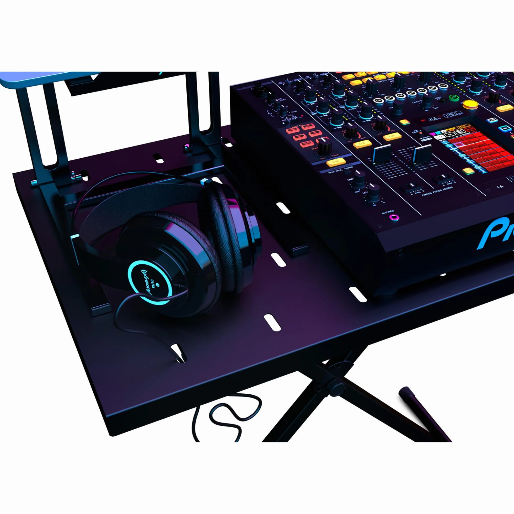 Audibax Onyx 200 Wielofunkcyjny stojak na fortepian lub klawiaturę, kontroler Midi, mikser DJ lub instrument perkusyjny - Stół do laptopów i syntezatory stojaków - Regulowana wysokość