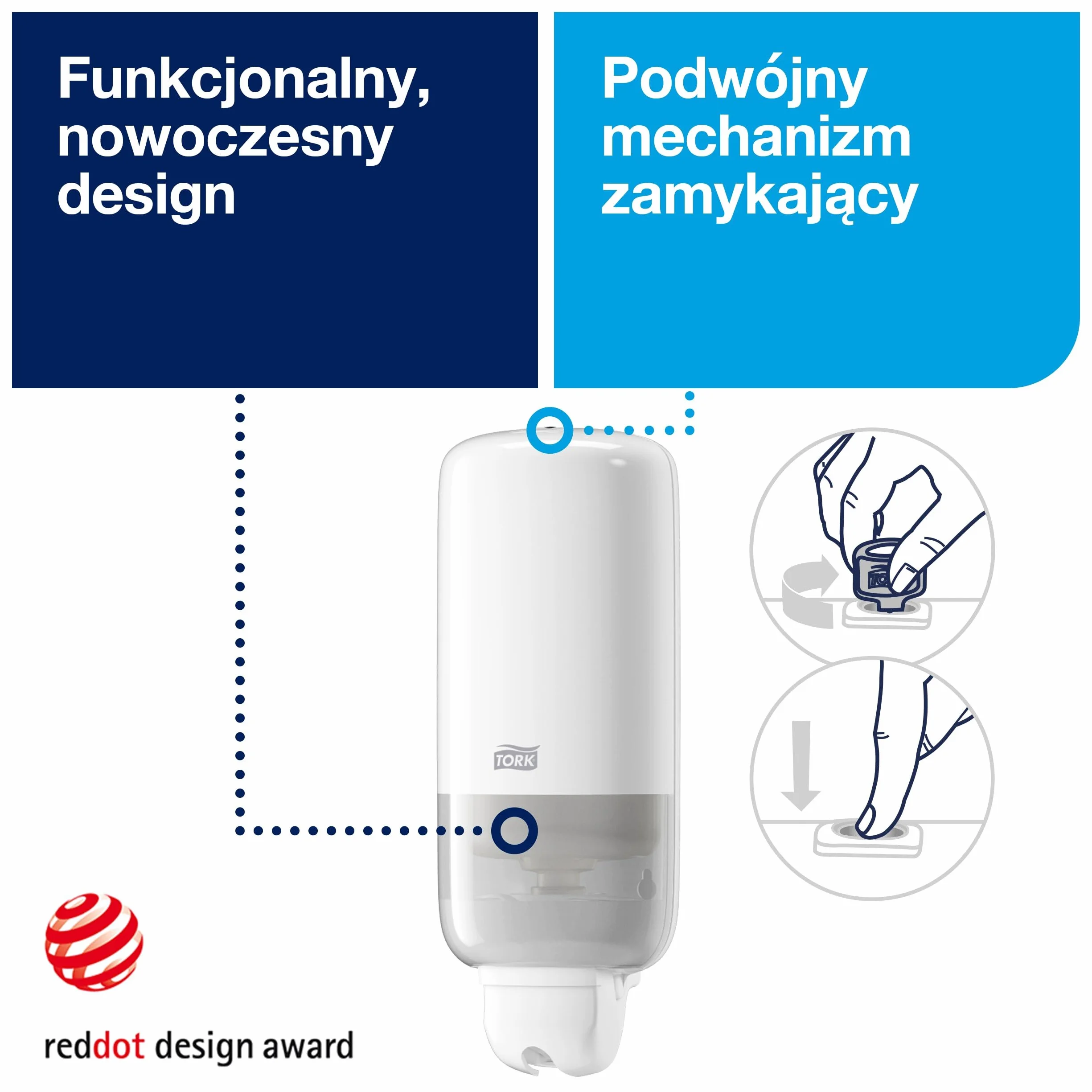 Tork dozownik do mydła w płynie i sprayu, biały, S1/11, linia Elevation, 560000