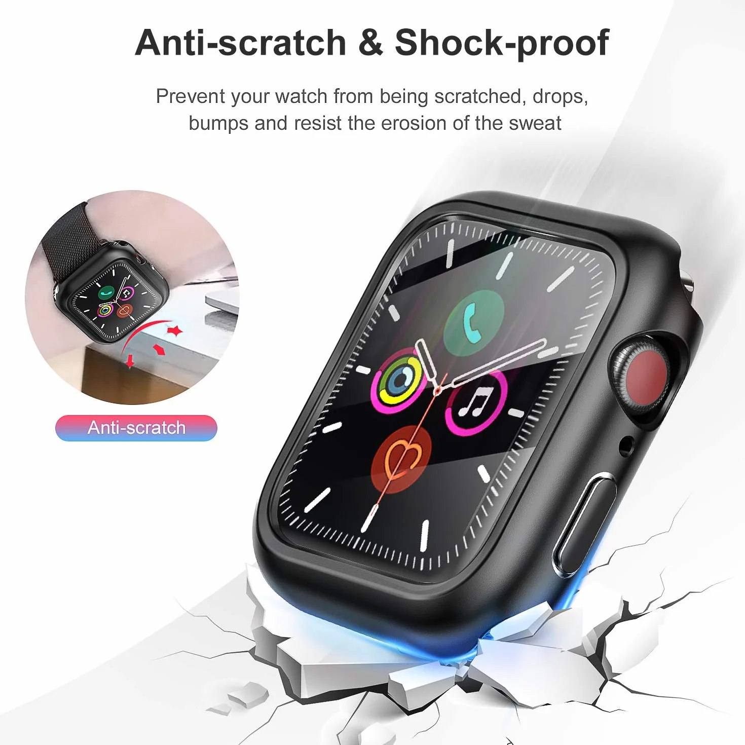 Twarde etui do Apple Watch Series 11 10 42 mm, etui ochronne ze szkła hartowanego, pełna osłona ochronna do IWatch, odporne na wstrząsy, matowe, akcesoria, czerwone, pomarańczowe, żółte, zielone