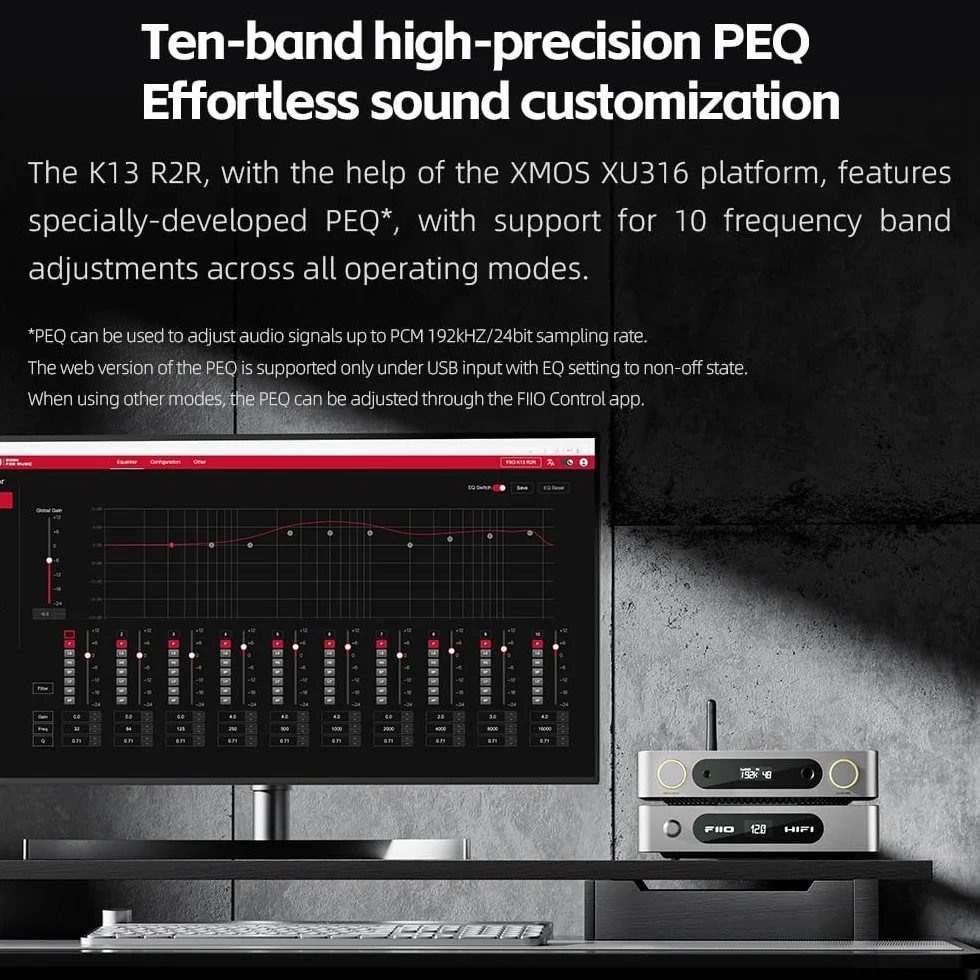 FIIO K13 Compact Desktop R2R Architektura DAC i wzmacniacz słuchawkowy (srebrny)