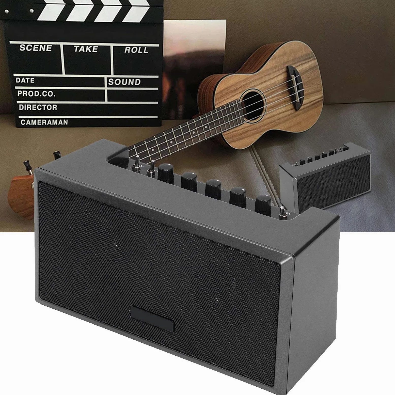 Wzmacniacz Gitara Elektryczna, Mini Gitara Elektryczna Głośnik Praktyka Małe Głośnik Box Akcesoria 8W 100-240V