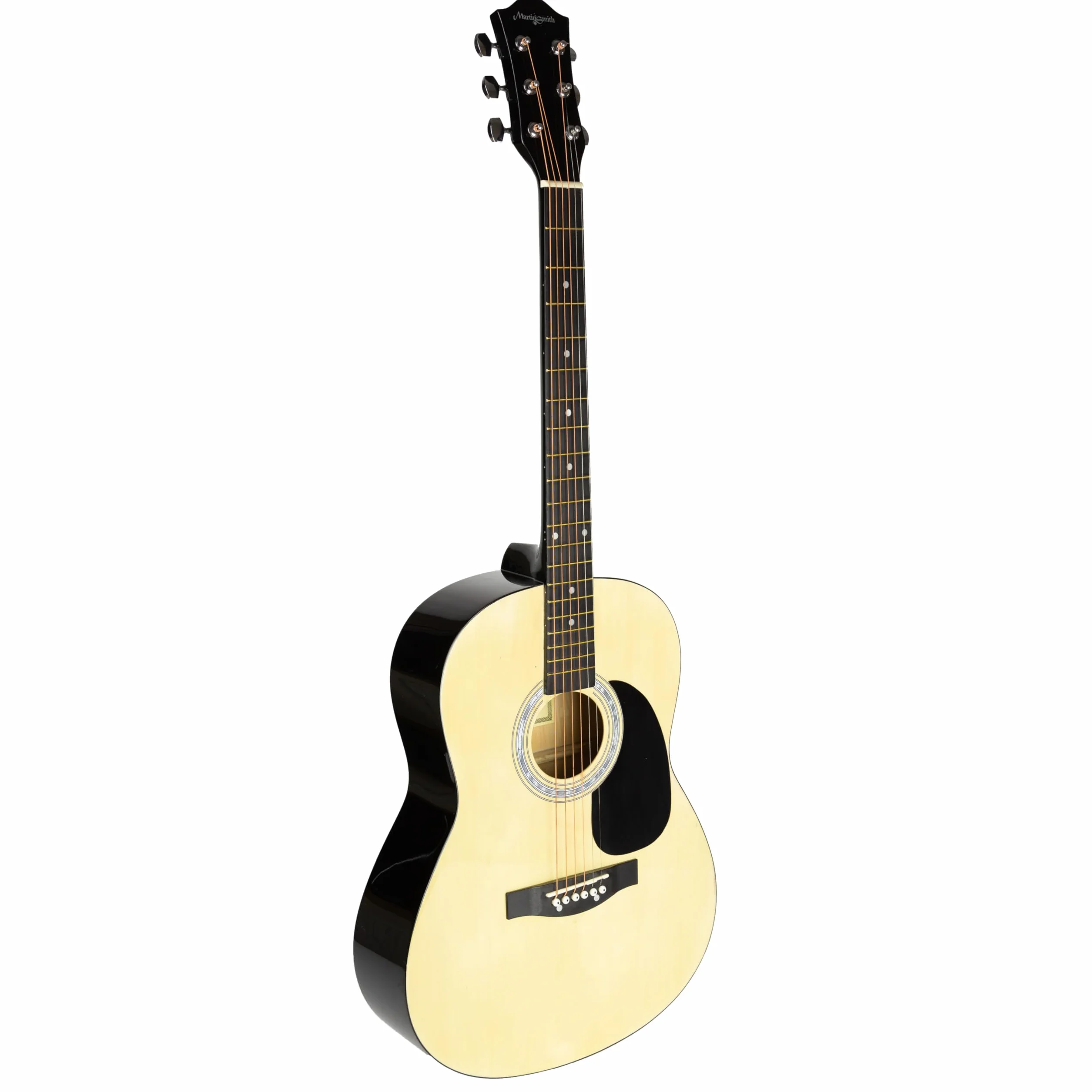 Martin Smith zestaw gitarowy akustyczny z pełnowymiarową gitarą akustyczną, statywem, tunerem, torbą, paskiem, plettrami i lekcjami