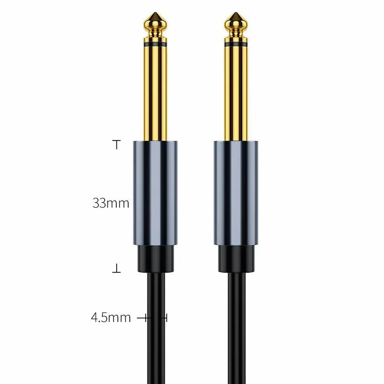 Przewód połączeniowy audio Kabel gitarowy 6,35 mm z męskiego na męskie, wzmacniacz miksujący głośniki, wiele rozmiarów(Ts and Trs,5m)