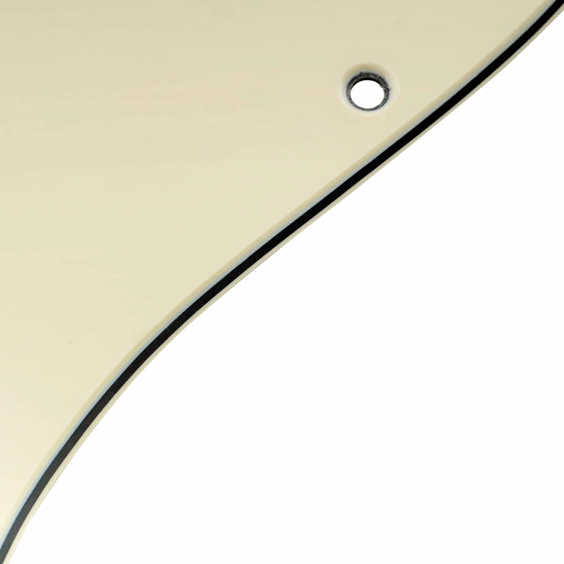Musiclily Pro 11 Otworów Okrągły Narożnik SSH Pickguard do Gitary Elektrycznej typu Strat z Odkrytym Humbucker, 3-warstwowy Kremowy