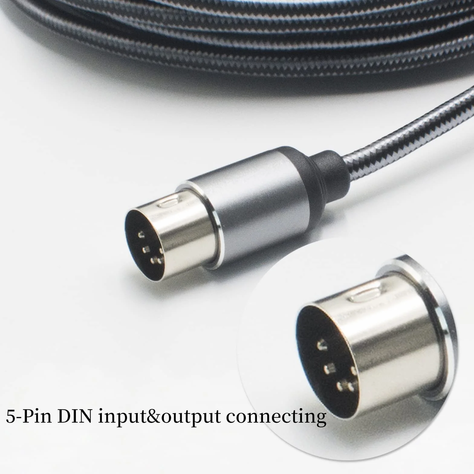 Konwerter interfejsu kabla midi na USB USB na MIDI 5-pinowy DIN męski x 2P (IN + OUT) do laptopa PC na profesjonalną klawiaturę fortepianową w domowym studiu muzycznym (1,5 m)