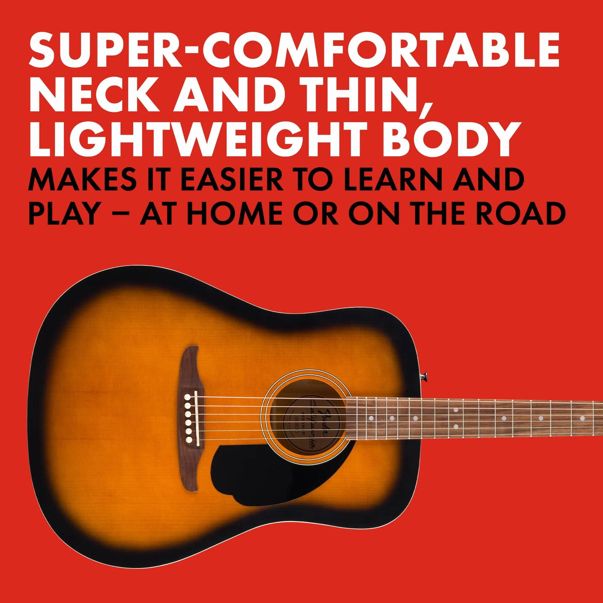 Fender California Debut Redondo Dreadnought gitara akustyczna, świerkowy top, Sunburst