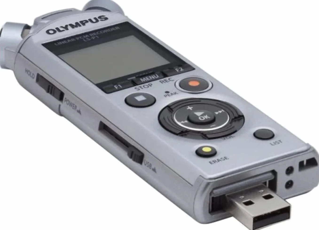Olympus Ls-P1 Hi-Res Cyfrowy Dyktafon Audio Z Bezpośrednim Mikrofonem Stereo, Bezpośredni Usb, Filtr Low-Cut, Redukcja Szumów, Zoom, Inteligentny Tryb Automatyczny, Balans Głosowy I 4 Gb Pamięci
