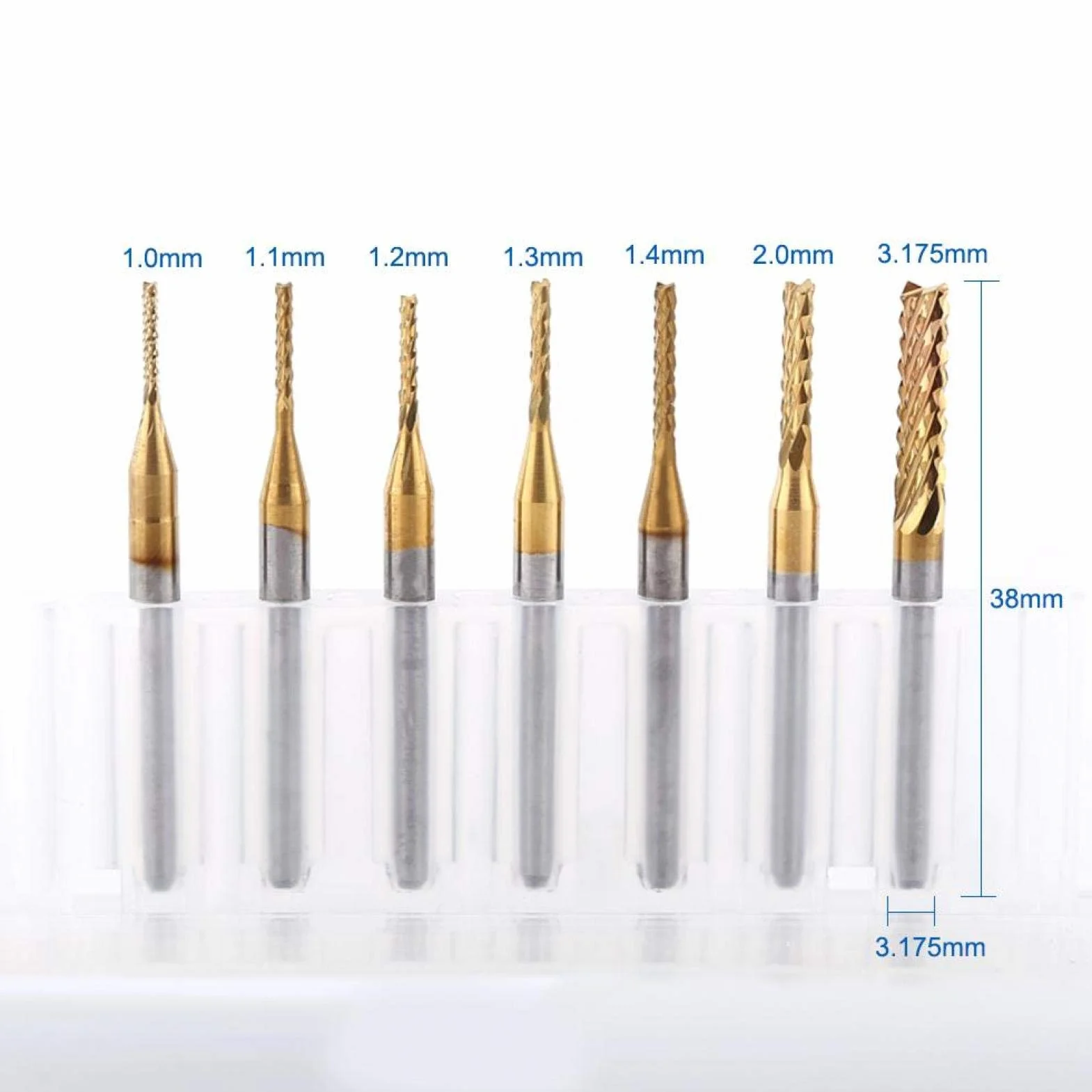 1 szt. 1,0 mm-3,175 mm kwadrat ogólny frez trzpieniowy z węglika spiekanego do płytek drukowanych z frezu obrotowym CNC (2,0 mm)
