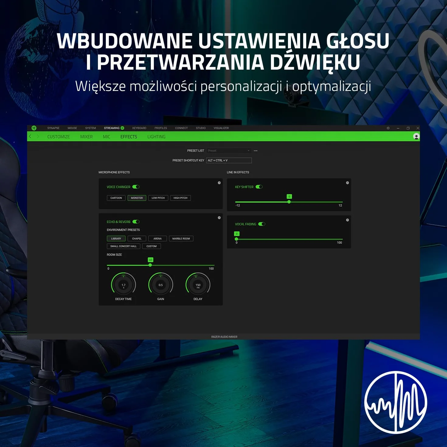 Razer Audio Mixer 4-kanałowy analogowy mikser audio z XLR czarny