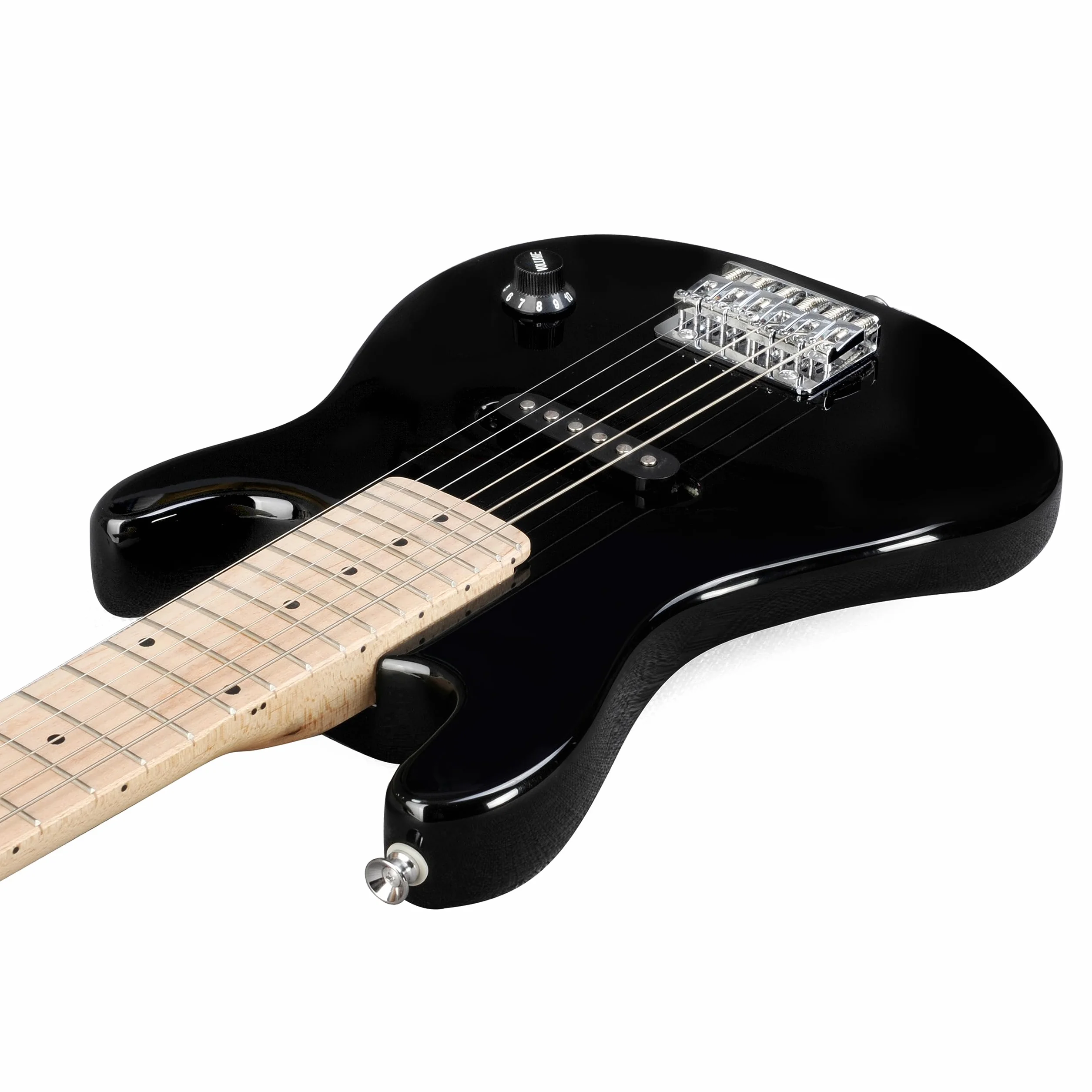 Winzz Mini gitara elektryczna dla dzieci, klon, podstrunnica, gitara elektryczna, zestaw dla początkujących, dla dzieci z wzmacniaczem (czarny), EGM100