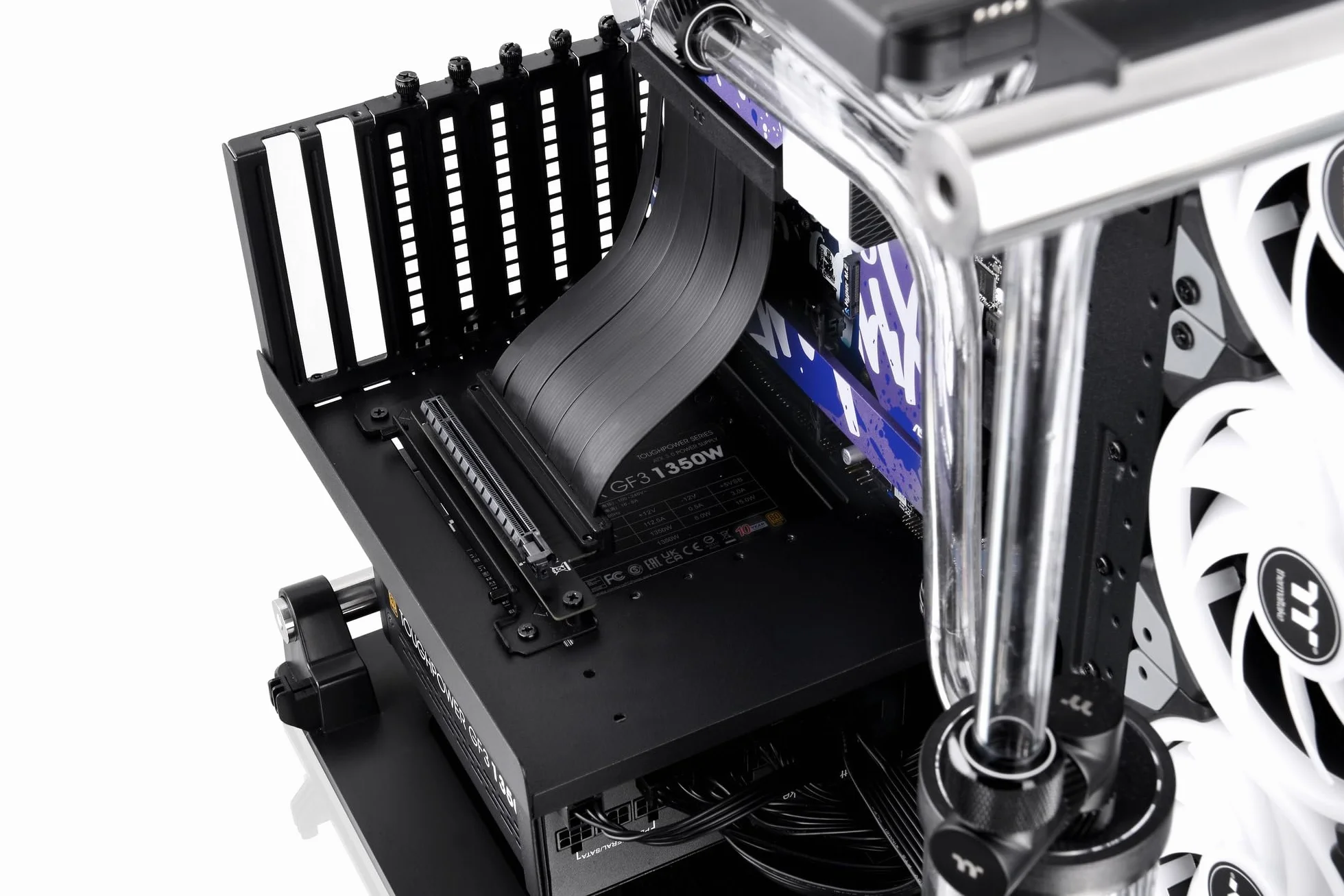Thermaltake Kabel pionowy PCI-E 4.0 Dual 90 stopni | 130 mm, czarny