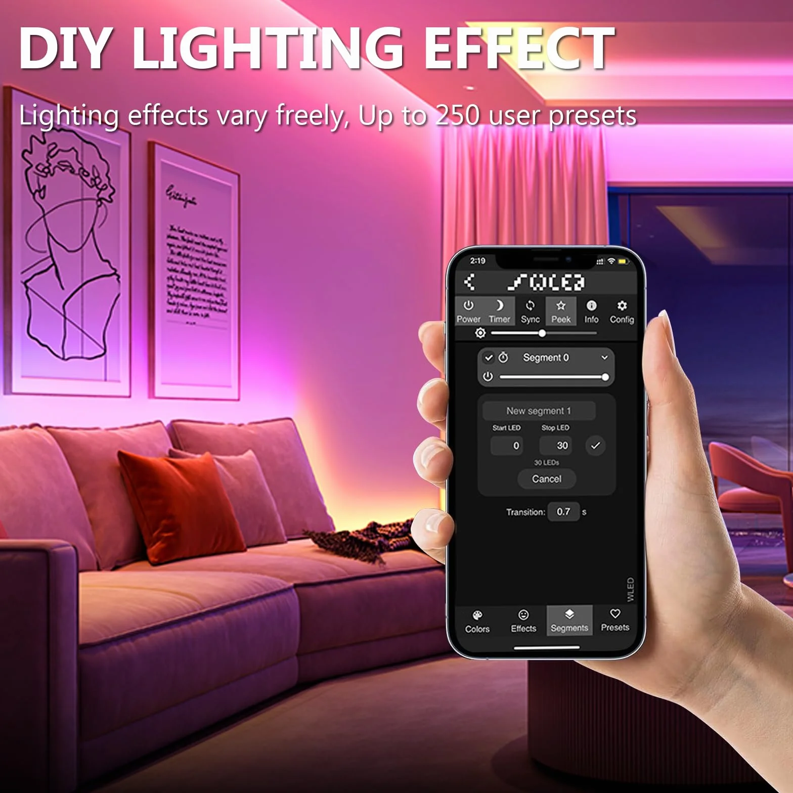Kontroler WLED, kontroler ESP32, WLED Digital Strip Light Controller z funkcją MIC, GL-C-010WL-D Addressable Strip z mikrofonem WS2811 2812B 2813 2815/GS8208/SM16703P SK6812 /TM1814