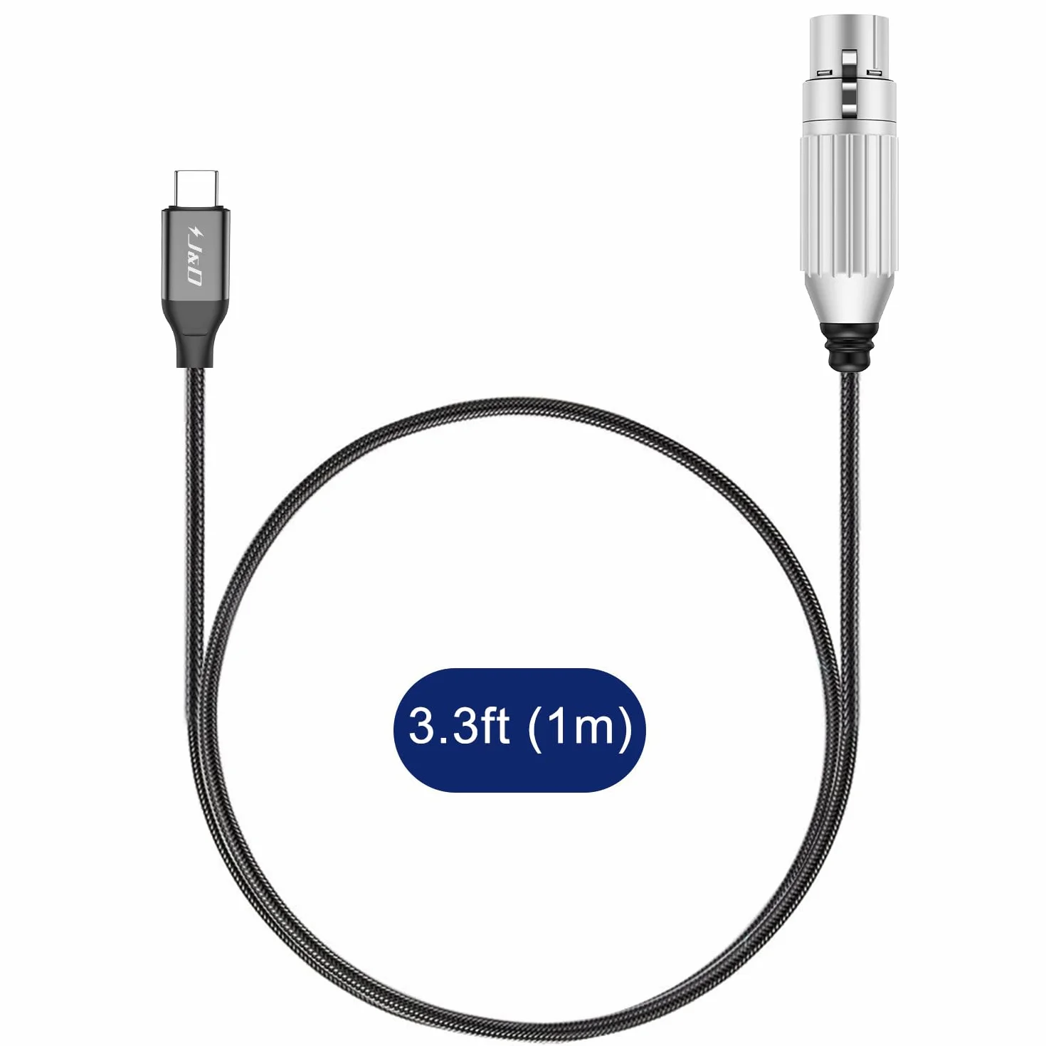 J&D USB C do XLR Mikrofonowy Kabel Audio, Pleciony, Żeński, 1 m