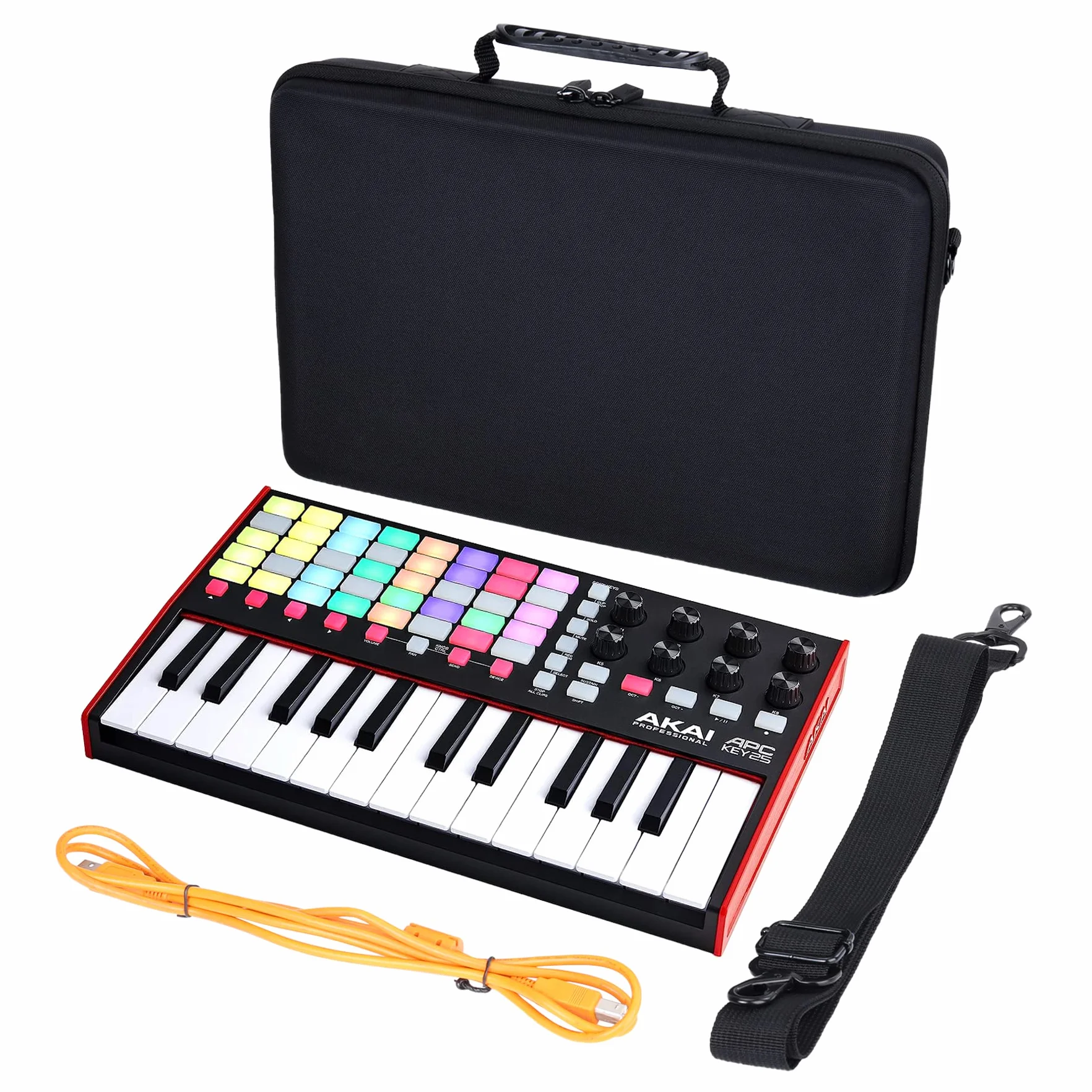 co2CREA Twarde etui podróżne do AKAI Professional APC KEY 25 MK2 kontroler USB MIDI