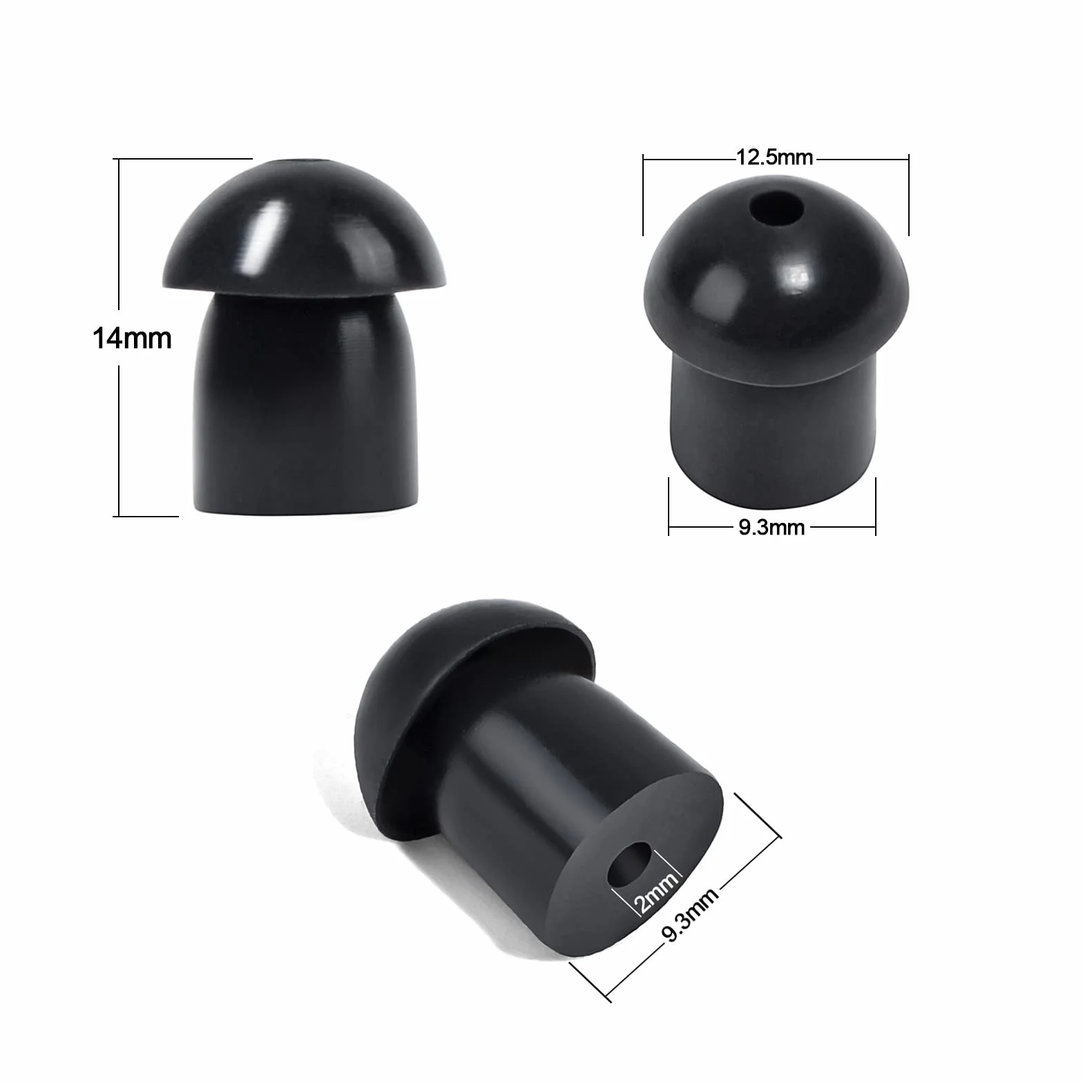 Zamienne miękkie gumowe końcówki douszne kompatybilne z Motorola Baofeng Kenwood Yaesu Walkie Talkie Covert akustyczne słuchawki powietrzne (50 szt., czarne i białe)