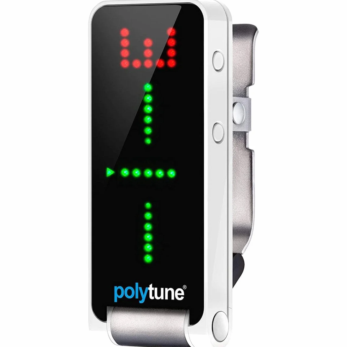 TC Electronic POLYTUNE CLIP tuner Clip-On z trybami polifonicznymi, stroboskopowymi i chromatycznymi oraz wyświetlaczem matrycowym 108 LED dla najlepszej wydajności strojenia