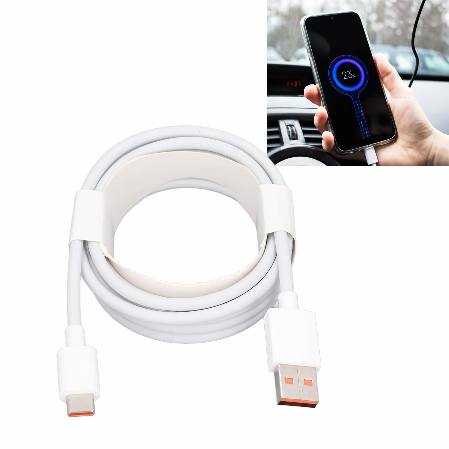 Kabel USB C, Szybkie ładowanie 120 W 6 A dla urządzeń 6,6 Stopy, Bezpieczeństwo Przede Wszystkim, z Zabezpieczeniem Przed Przeciążeniem, Zabezpieczeniem Przed Zwarciem