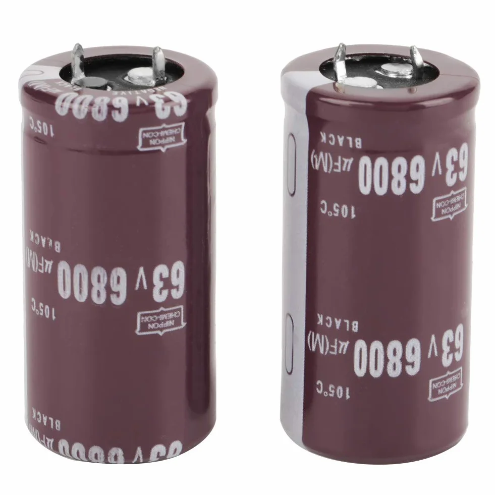 Kondensator Elektrolityczny 6800uF 63V Kondensator 2 szt. 63V 6800uF Kondensator Elektrolityczny 105 Bypass Filtrowanie Strojenie Obwodu Energii