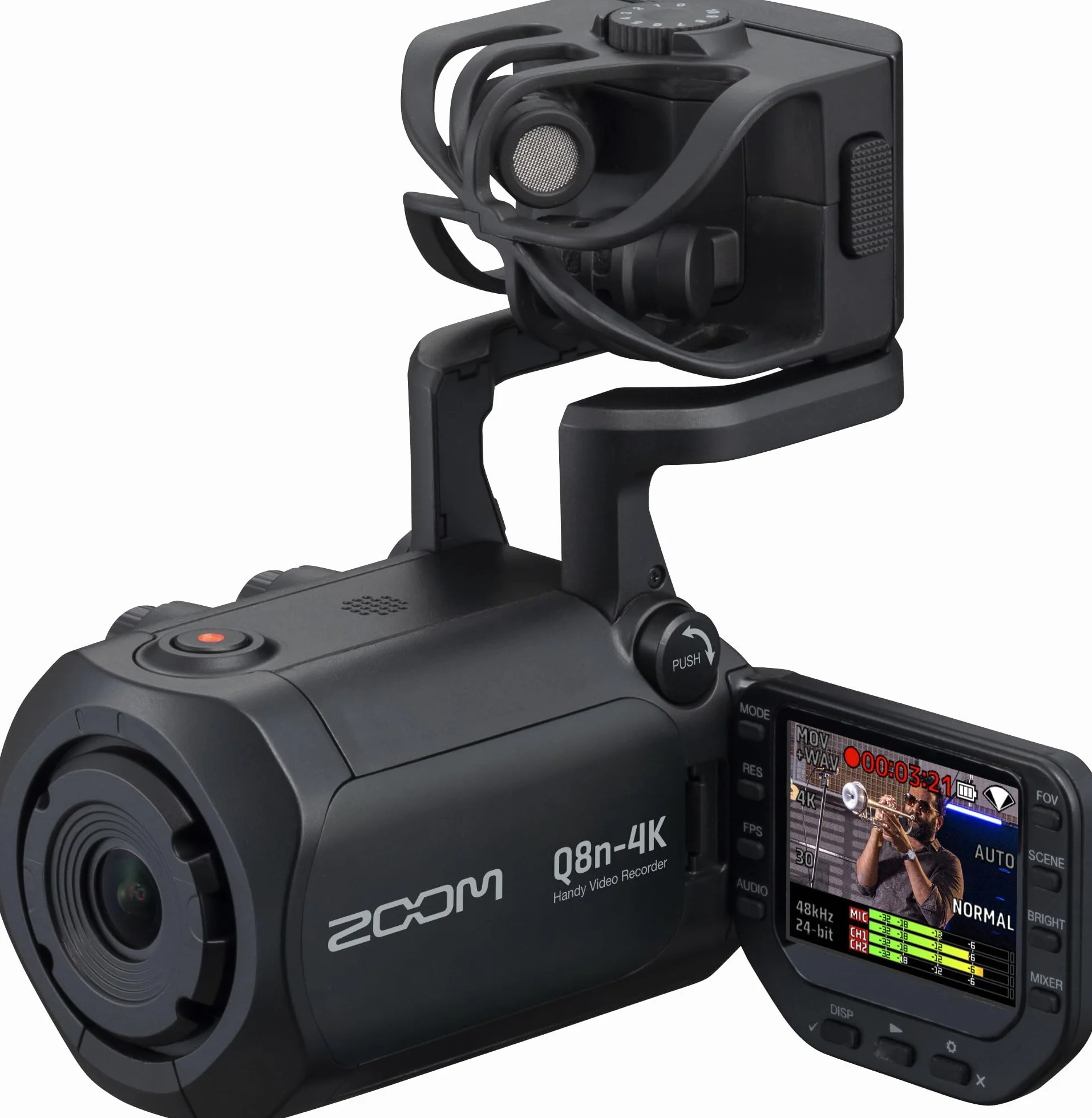 ZOOM Q8n-4K Kamera Wideo 4K dla Muzyków – Rejestrator Audio-Wideo z Wejściami XLR i Obiektywem Szerokokątnym
