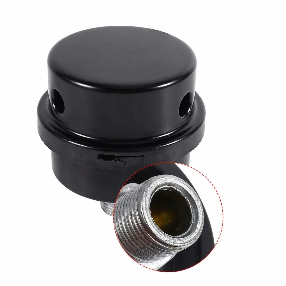 Nikou Części filtra oleju sprężarki powietrza tłumik, 3/8" 16 mm metalowy tłumik gwint dolotowy sprężarki powietrza do części zamiennych sprężarki powietrza filtr powietrza