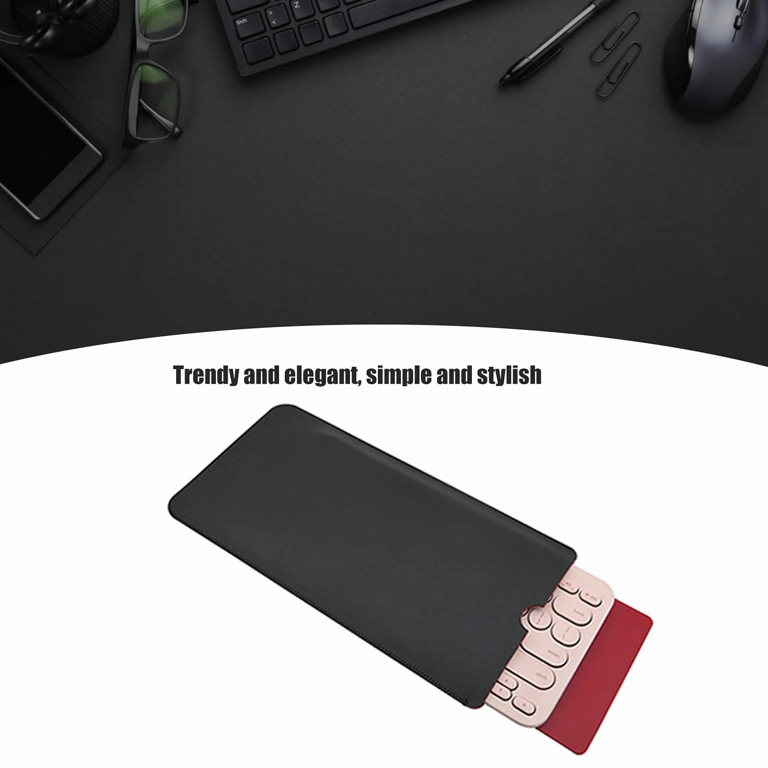 Etui na klawiaturę, cienkie, przenośne, ze sztucznej skóry, pyłoszczelne, wodoodporne, odporne na wstrząsy, torba do przechowywania, wewnętrzna osłona ochronna, do K380