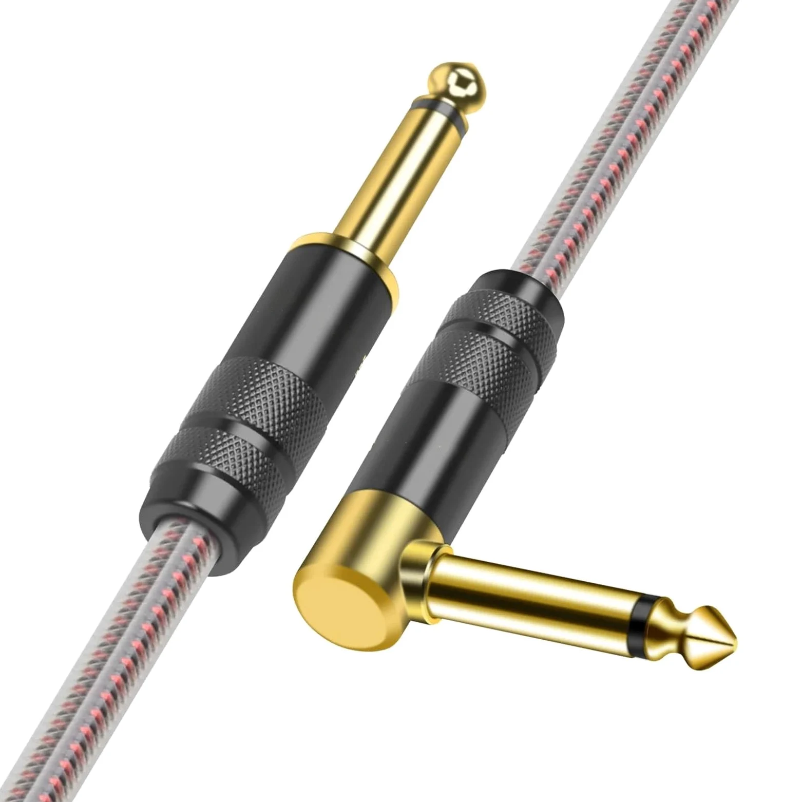 kabel audio instrumentu muzycznego 6,35 Mm Kabel 1/4 Cala Kątowy Kabel Instrumentalny Profesjonalny Kabel Do Gitary Elektrycznej Do Przedwzmacniacza Wzmacniacza(15m)