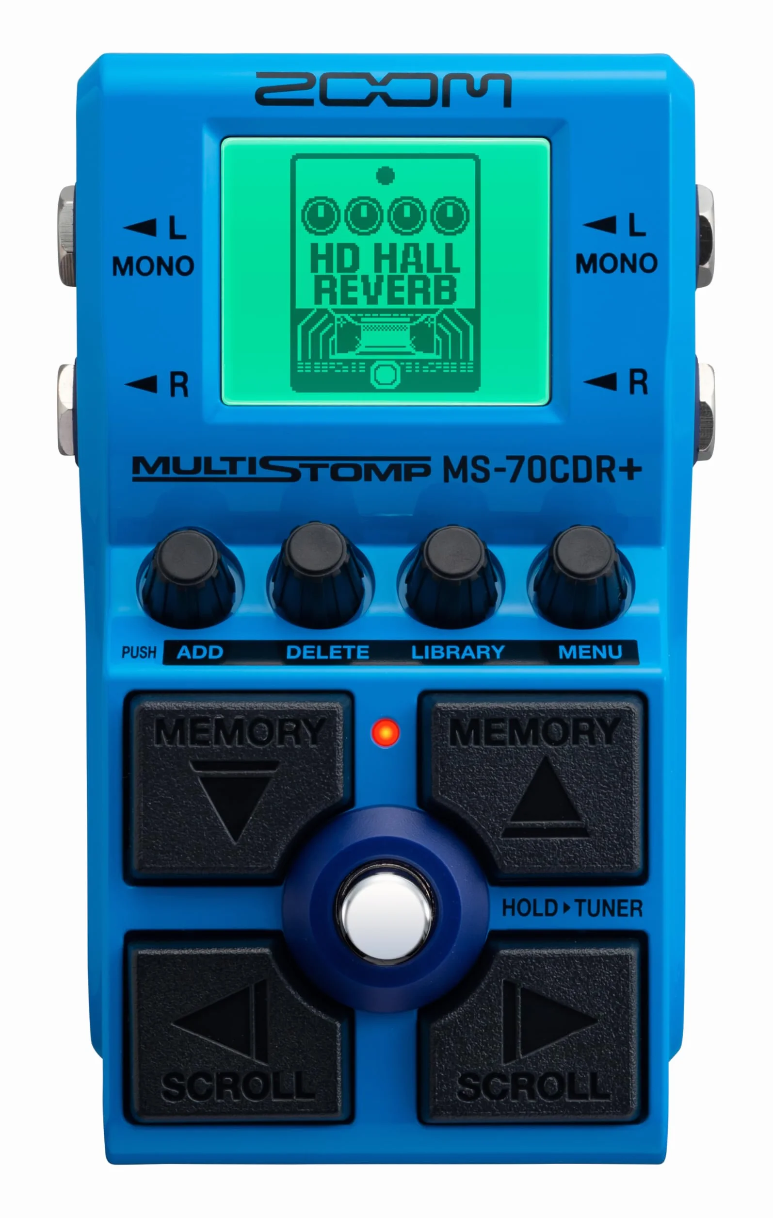 ZOOM MS-70CDR+ MultiStomp – wielofunkcyjny efekt gitarowy do pogłosu i modulacji, 149 różnych efektów, chorus, delay, reverb, phaser, flanger, tremolo, vibrato i wiele innych, kolor niebieski