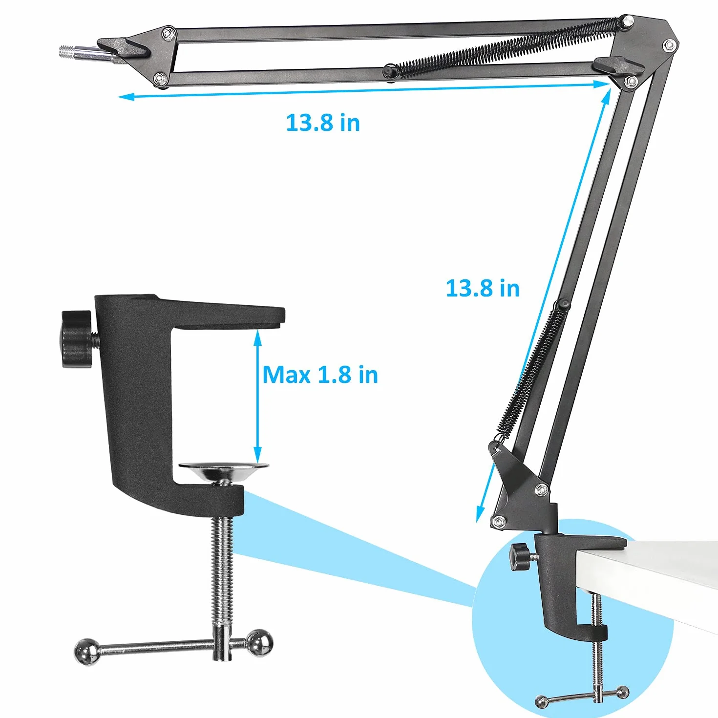 MXL 770 990 statyw mikrofonowy z filtrem pop – stojak na ramię mikrofonu z przednią szybą, tuleja kablowa kompatybilna z MXL Mics 770 990 by YOUSHARES