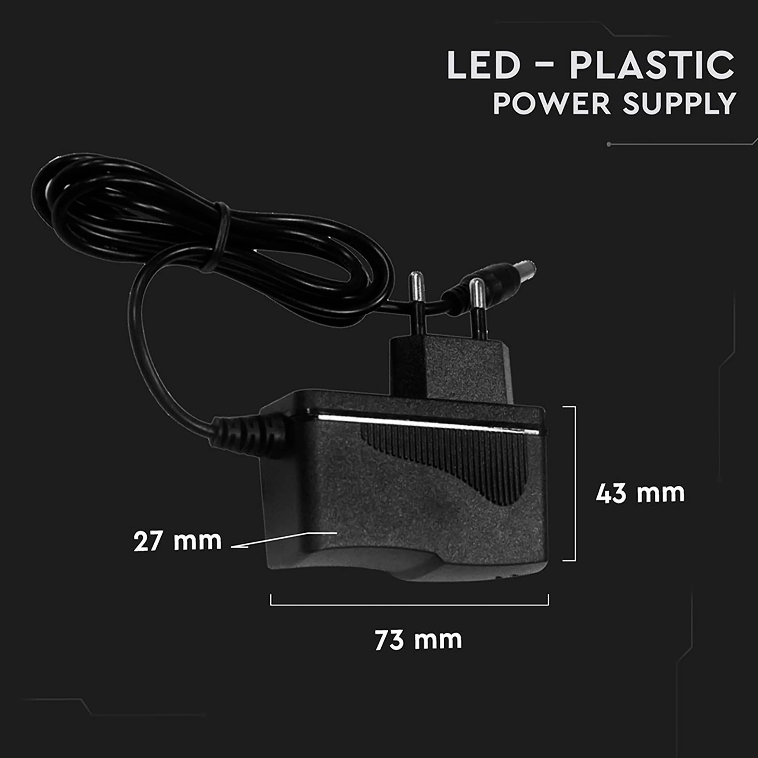 V-TAC Zasilacz 12 V 18 W, 1,5 A do kamer, taśmy LED, modem - transformator Plug&Play z wtyczką domową do ekranów i urządzeń elektronicznych - Wejście AC 100-240 V 50/60 Hz