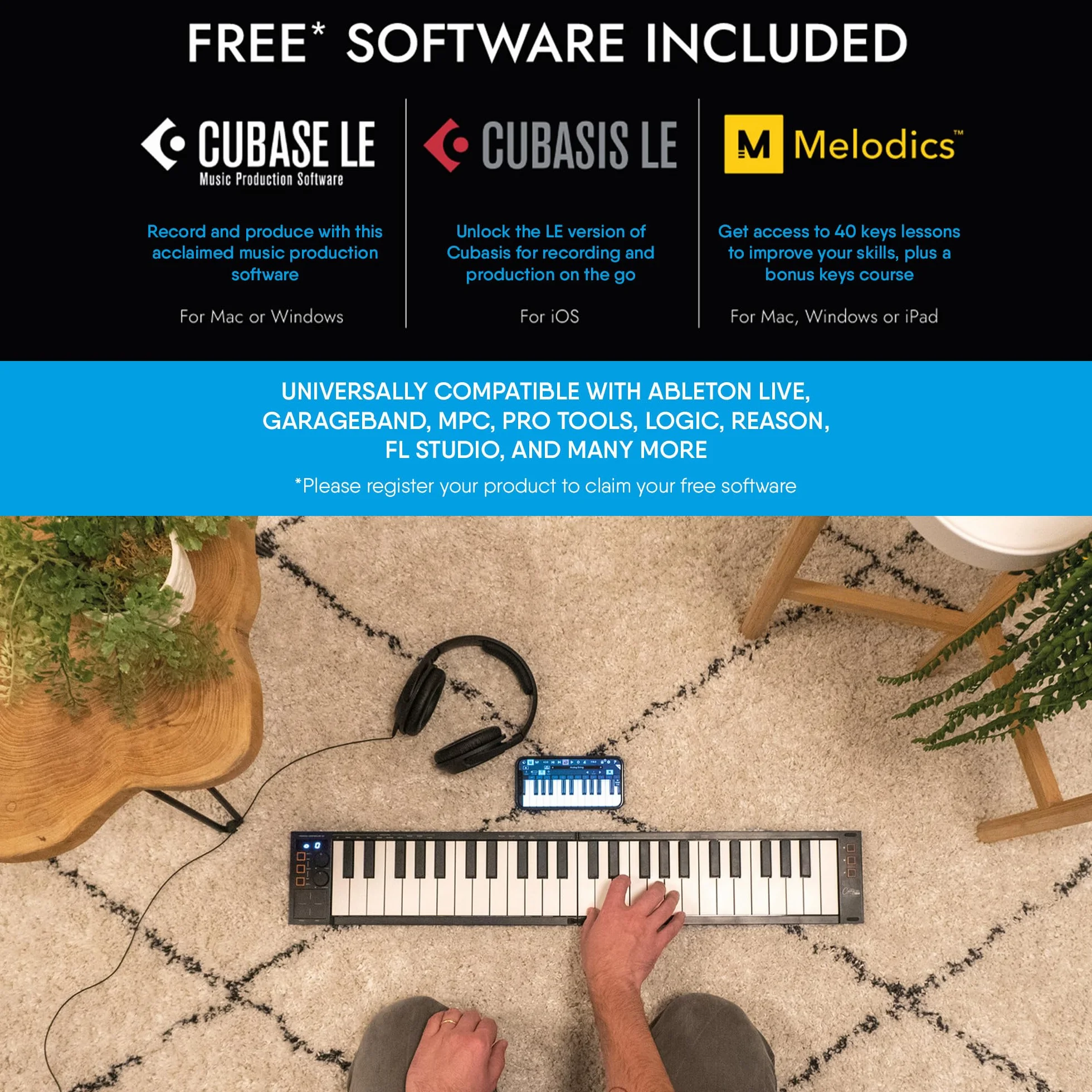 Blackstar Carry-On Kontroler Midi, Czarny, 49 Klawiszy